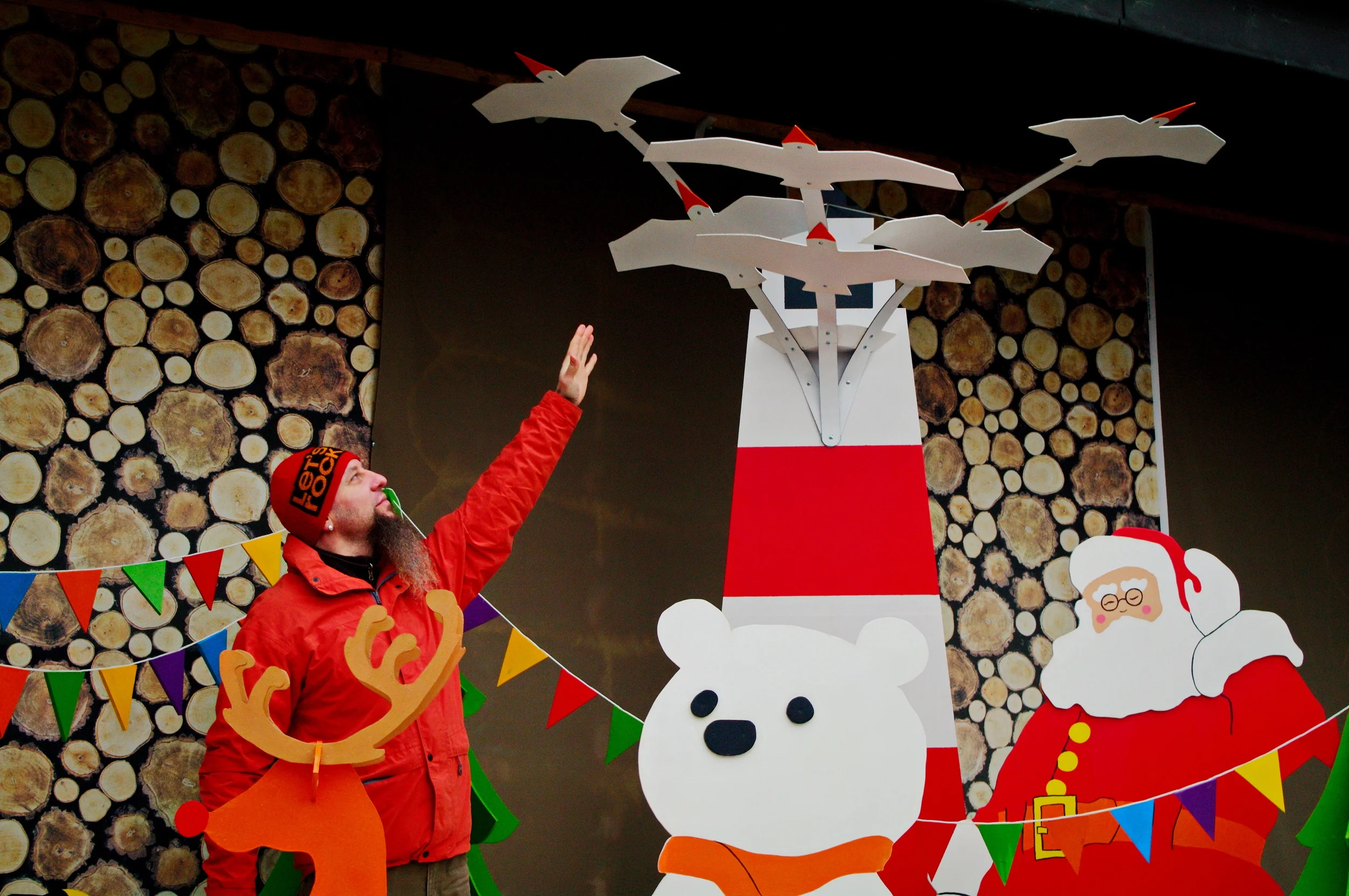  Чайки на подвесах, эффект полета на ветру. 