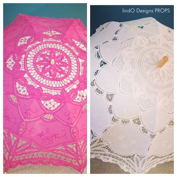 pink  or white lace umbrella daily rental