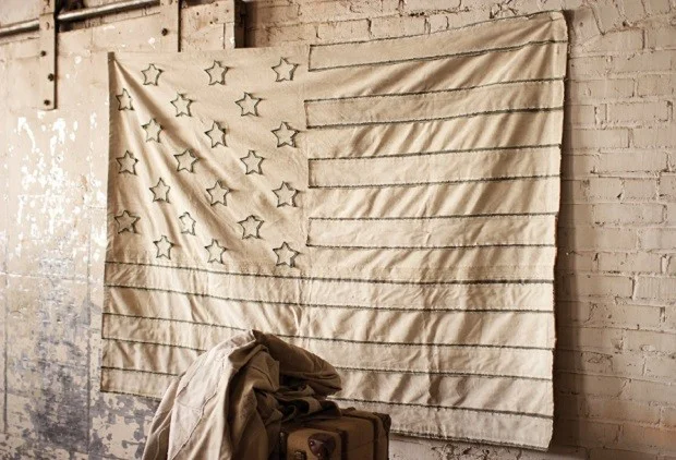 US canvas flag backdrop daily rental