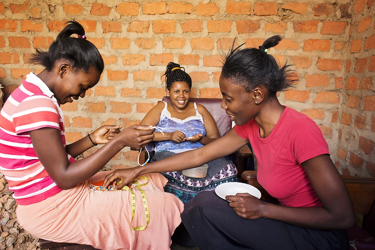 Some of the ladies hard at work in Uganda.