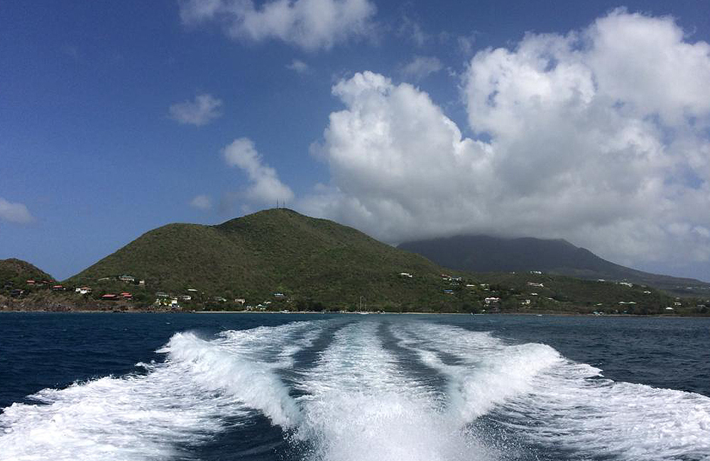 Onboard the boat to Nevis