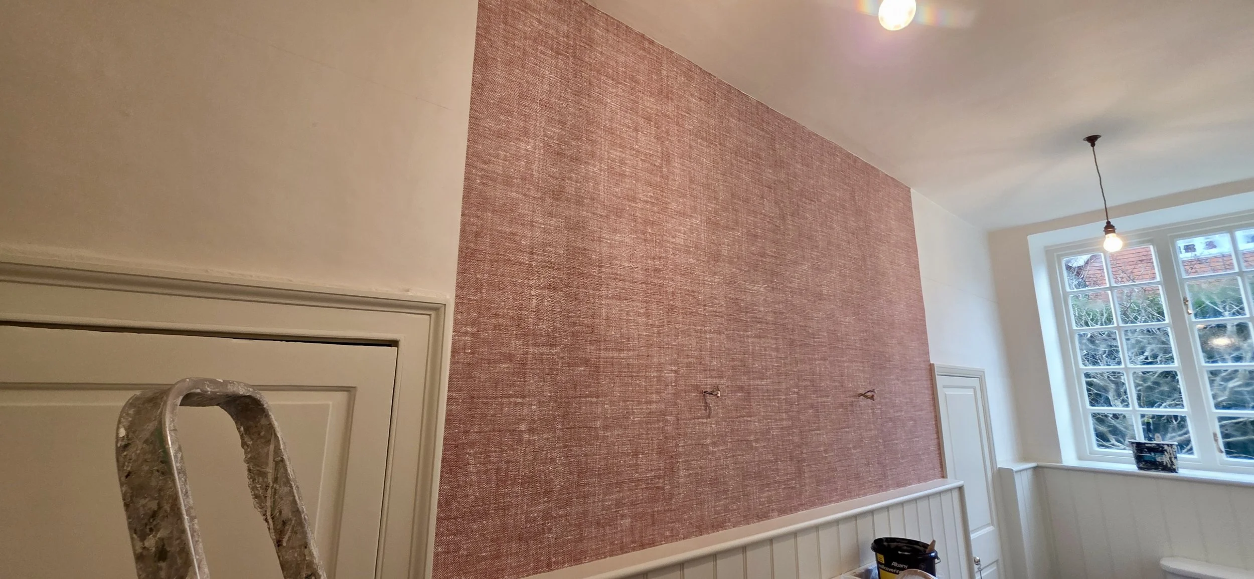 Commencement of wallpapering in Wadhurst East Sussex