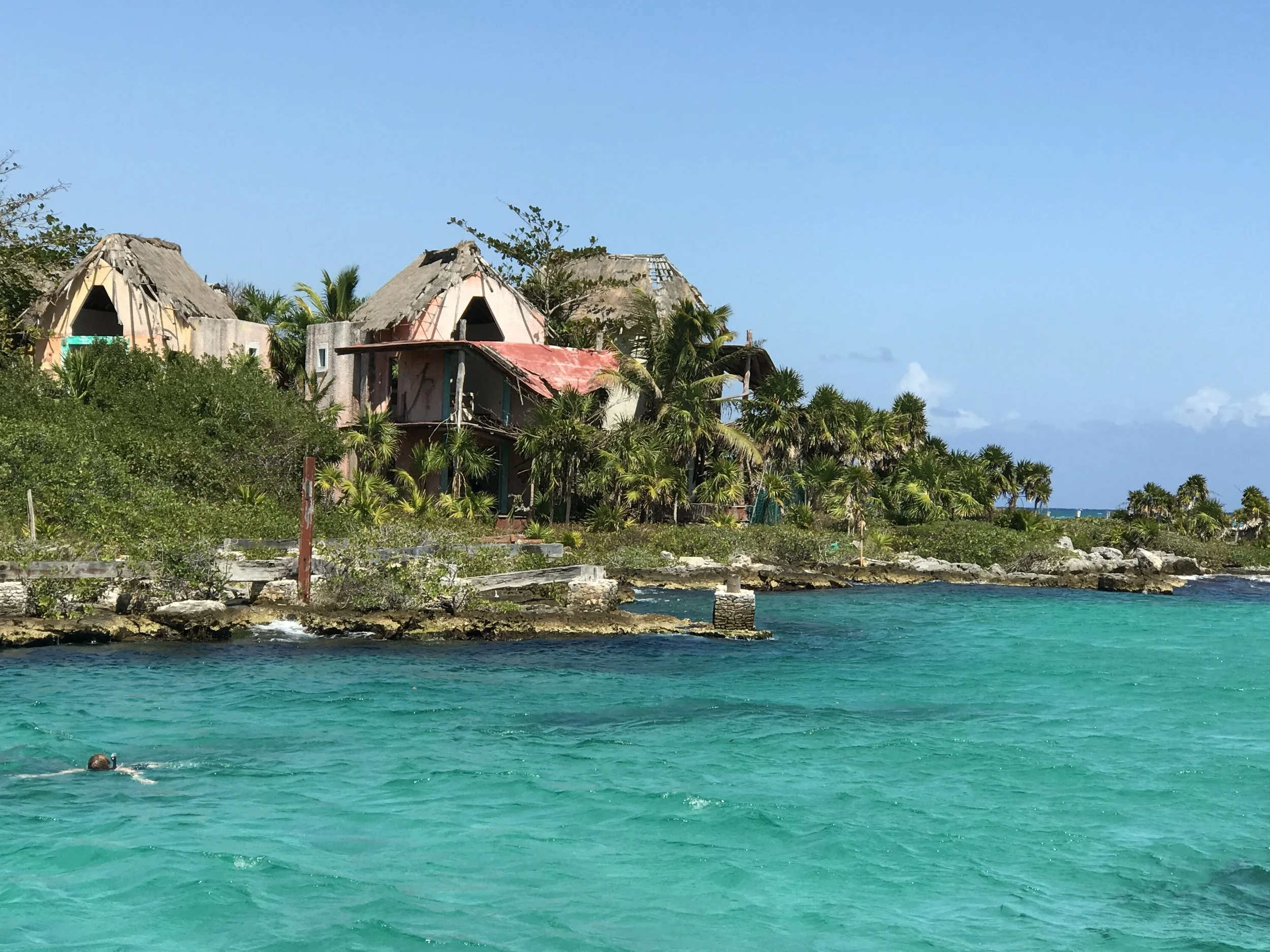On the last day of our trip, we walked along the beach of the hotel and did a small hike in the jungle to discover this abandoned hotel with a private cenote (swimming cave). We were the only ones there and the quiet, haunting beauty of the spot is still so memorable. 