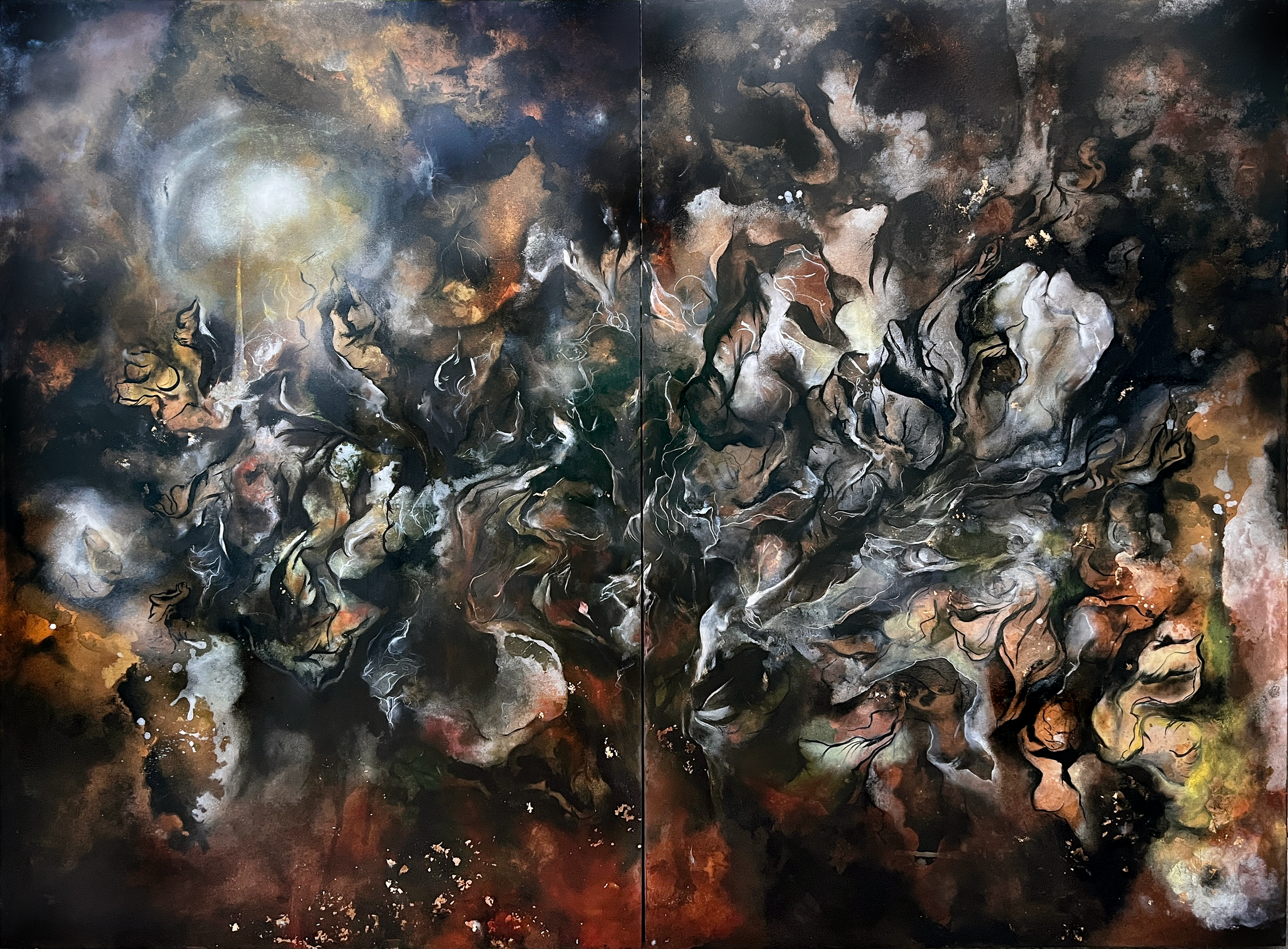 Once the Smoke Clears - 60" x 48" oil & acrylic on wood