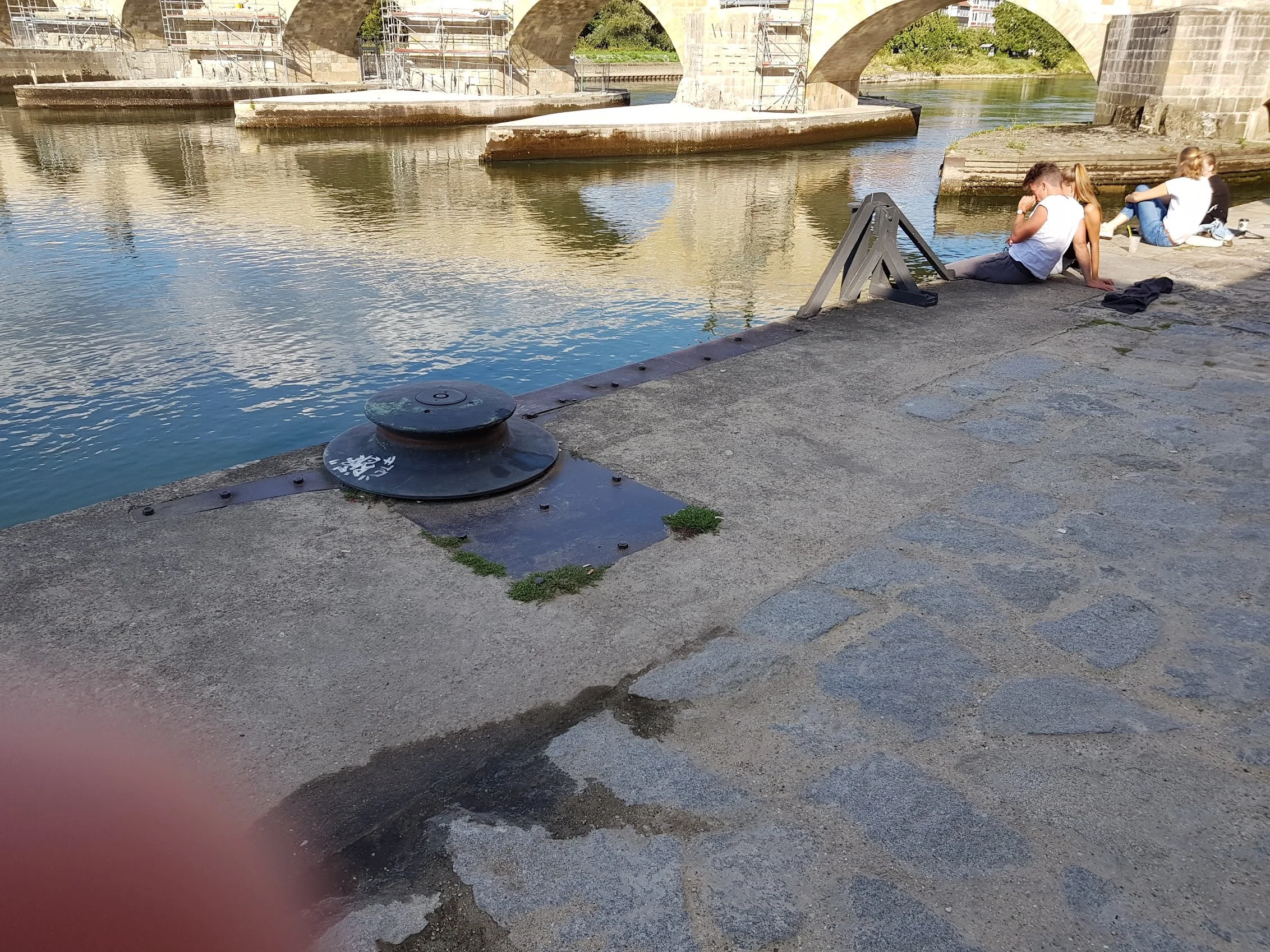 The capstan served a steam winch which, for may years, helped to pull boats up through the bridge.