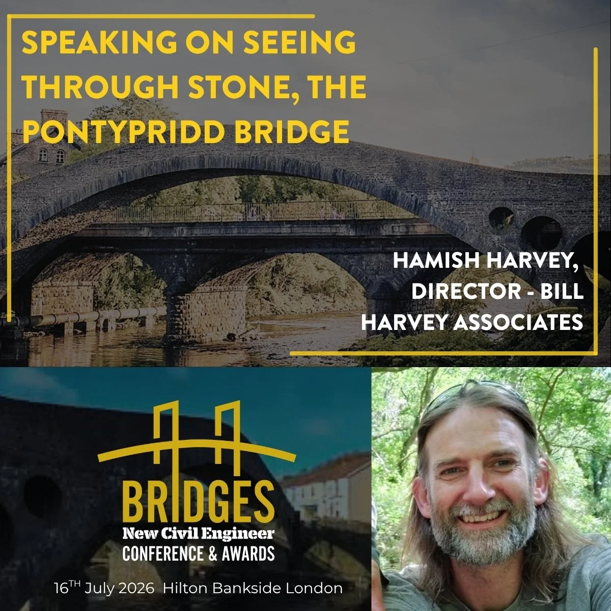 Hamish speaking at NCE Bridges conference, London 26 July