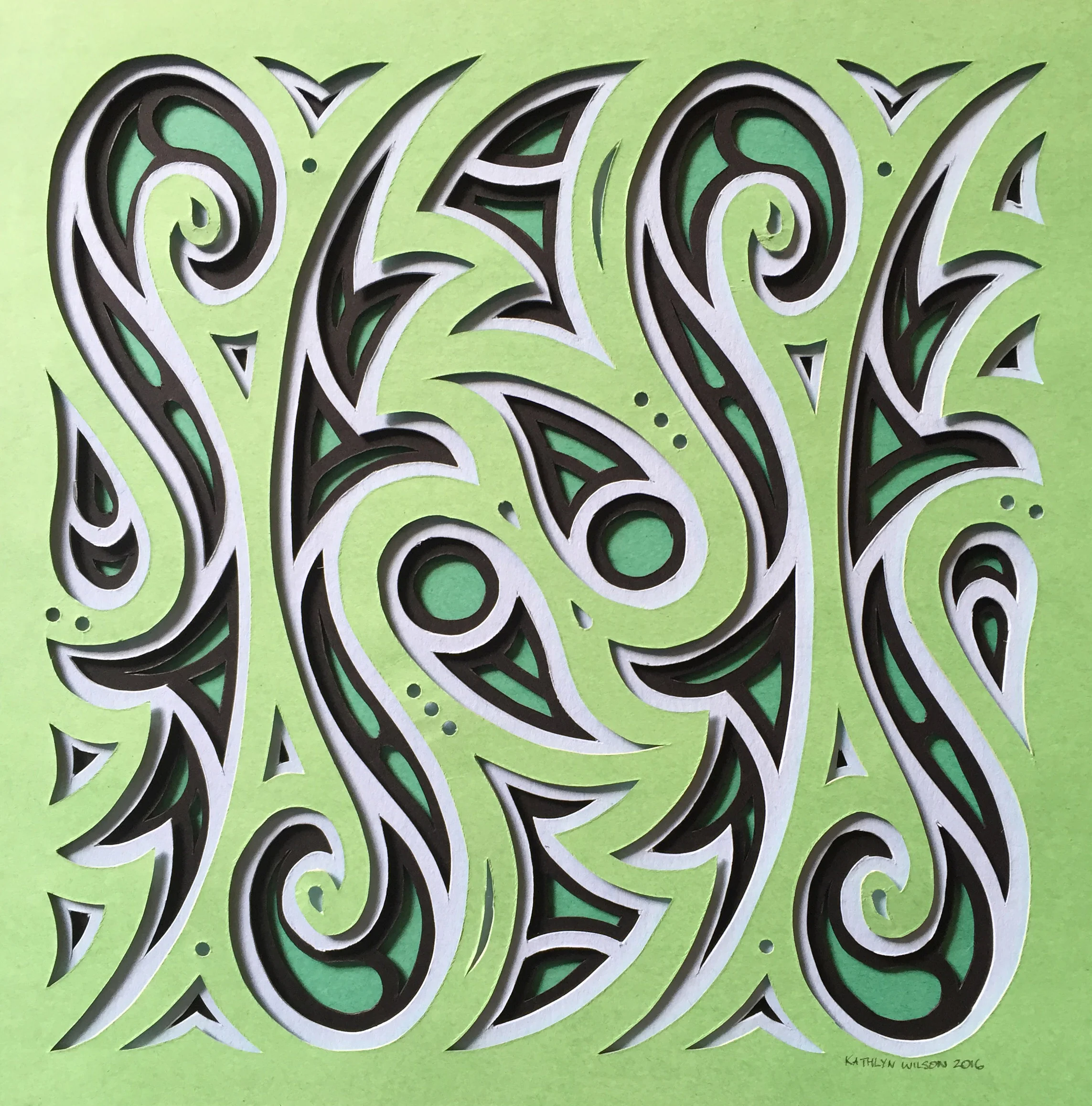 Small Green, Black, and White Shadows