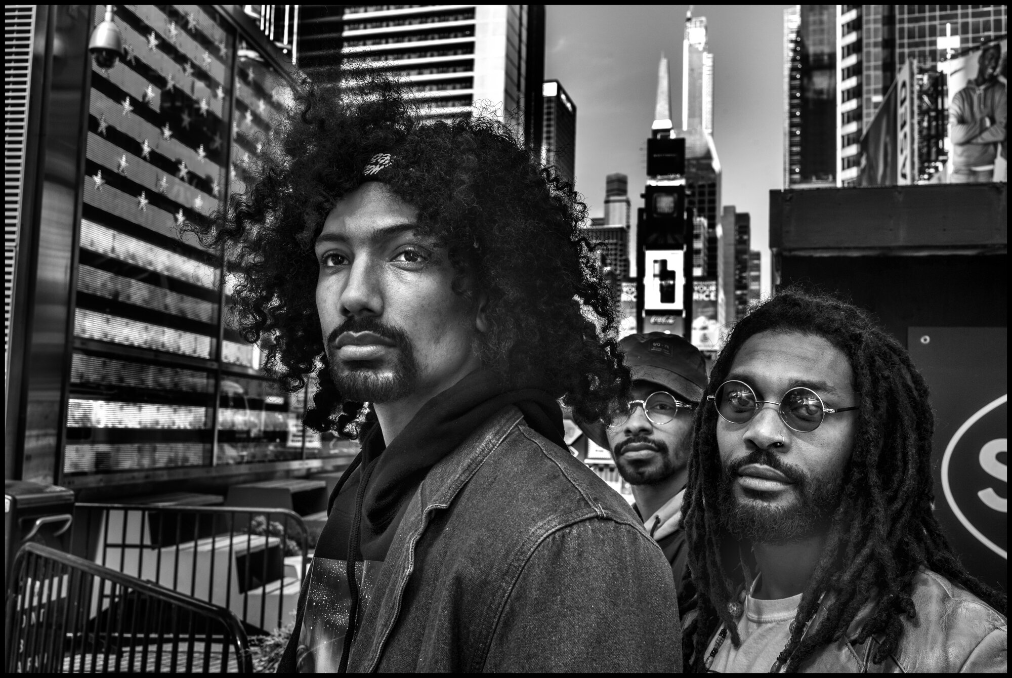  Adream, Yonte, and Joran, artists, out for some air in Times Square. I asked them where they lived and they told me they live in Harlem. I told them I lived in Harlem for 7 years and asked how things were there and they offered a memorable reply: “Y