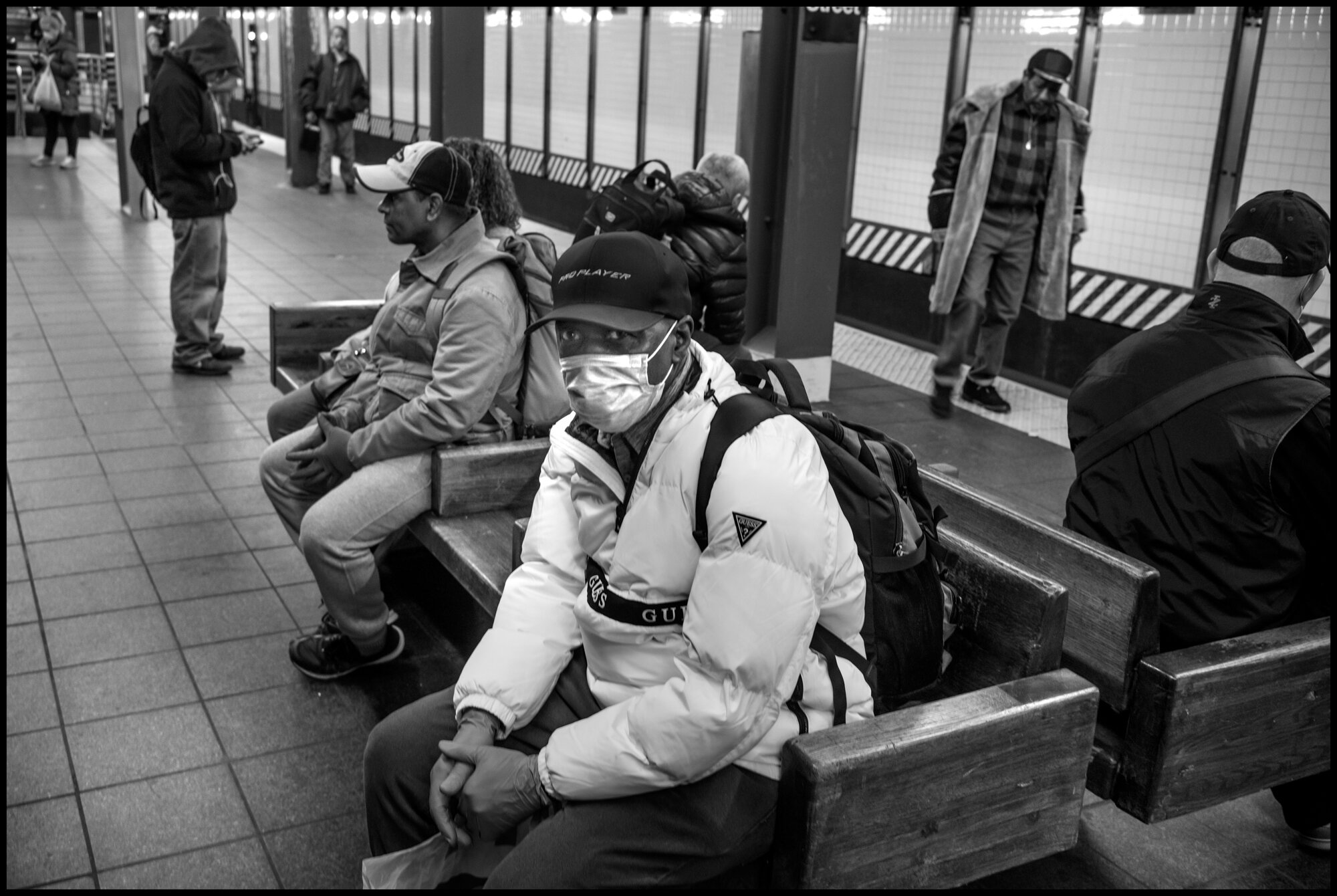  Times Square Train Station.  March 21, 2020. © Peter Turnley.  ID# 01-012 