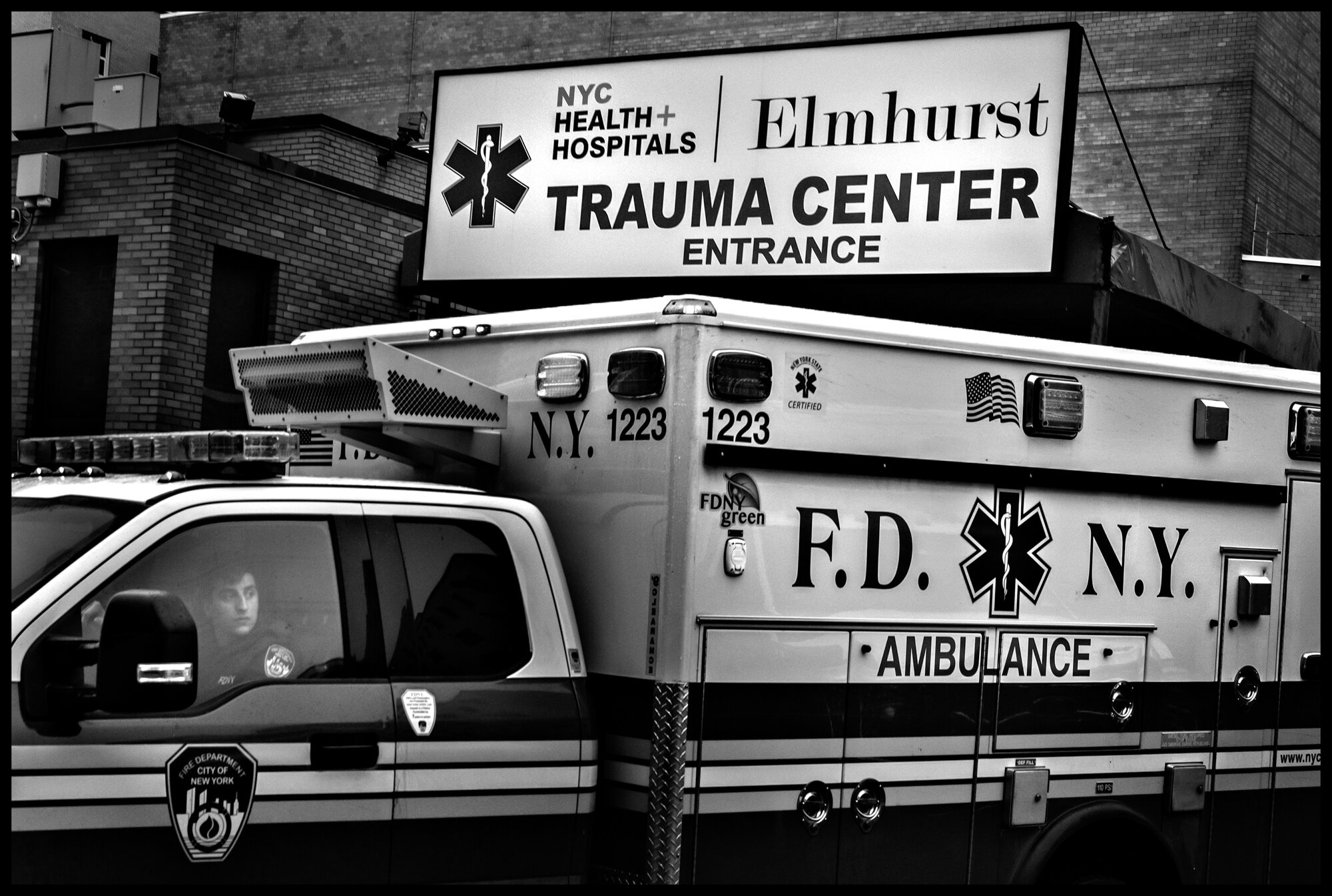  The emergency room of Elmhurst Hospital in Queens.  March 29, 2020. © Peter Turnley  ID# 07-011 