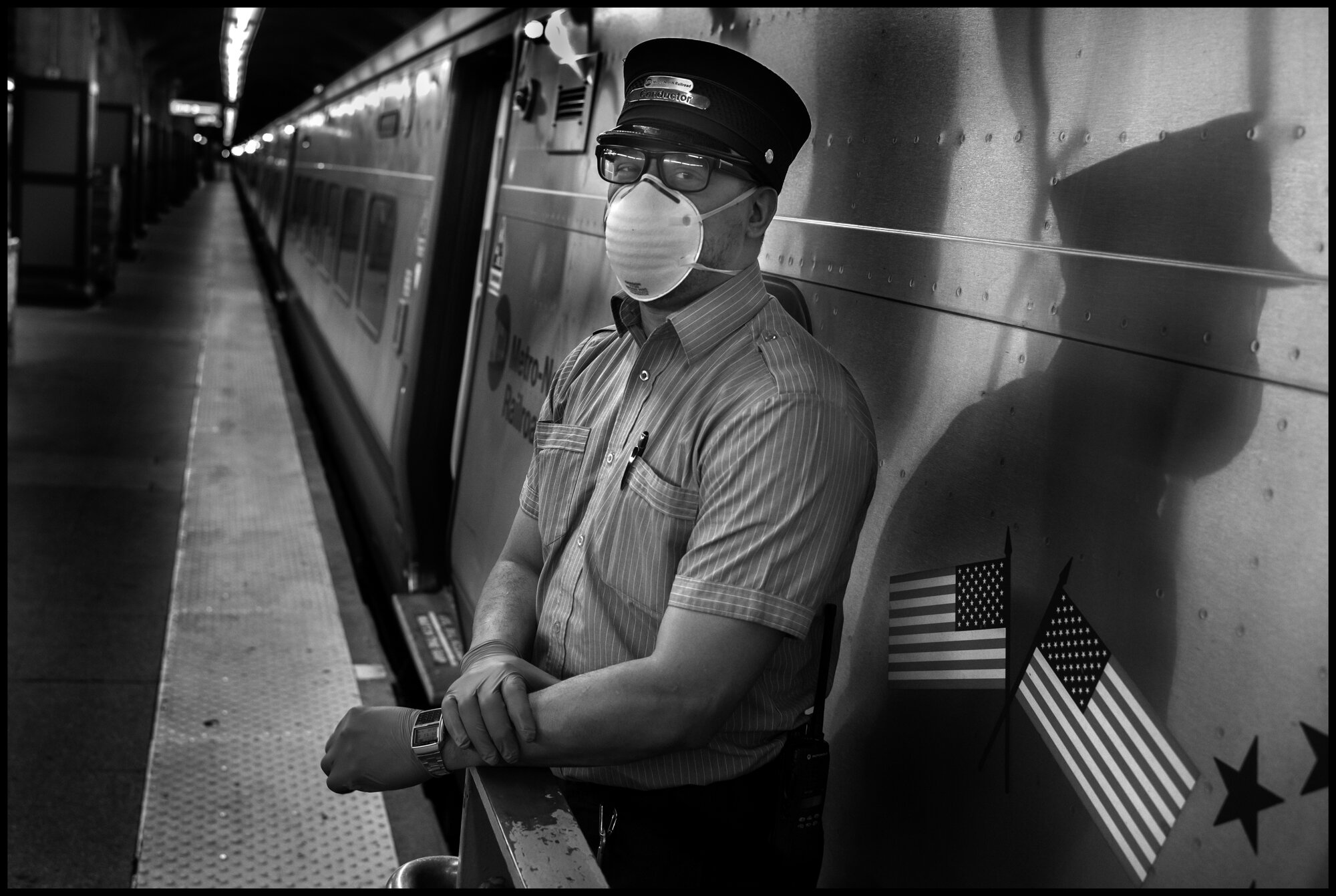  Jason, 38, conductor.   April 18, 2020. © Peter Turnley  ID# 25-011 