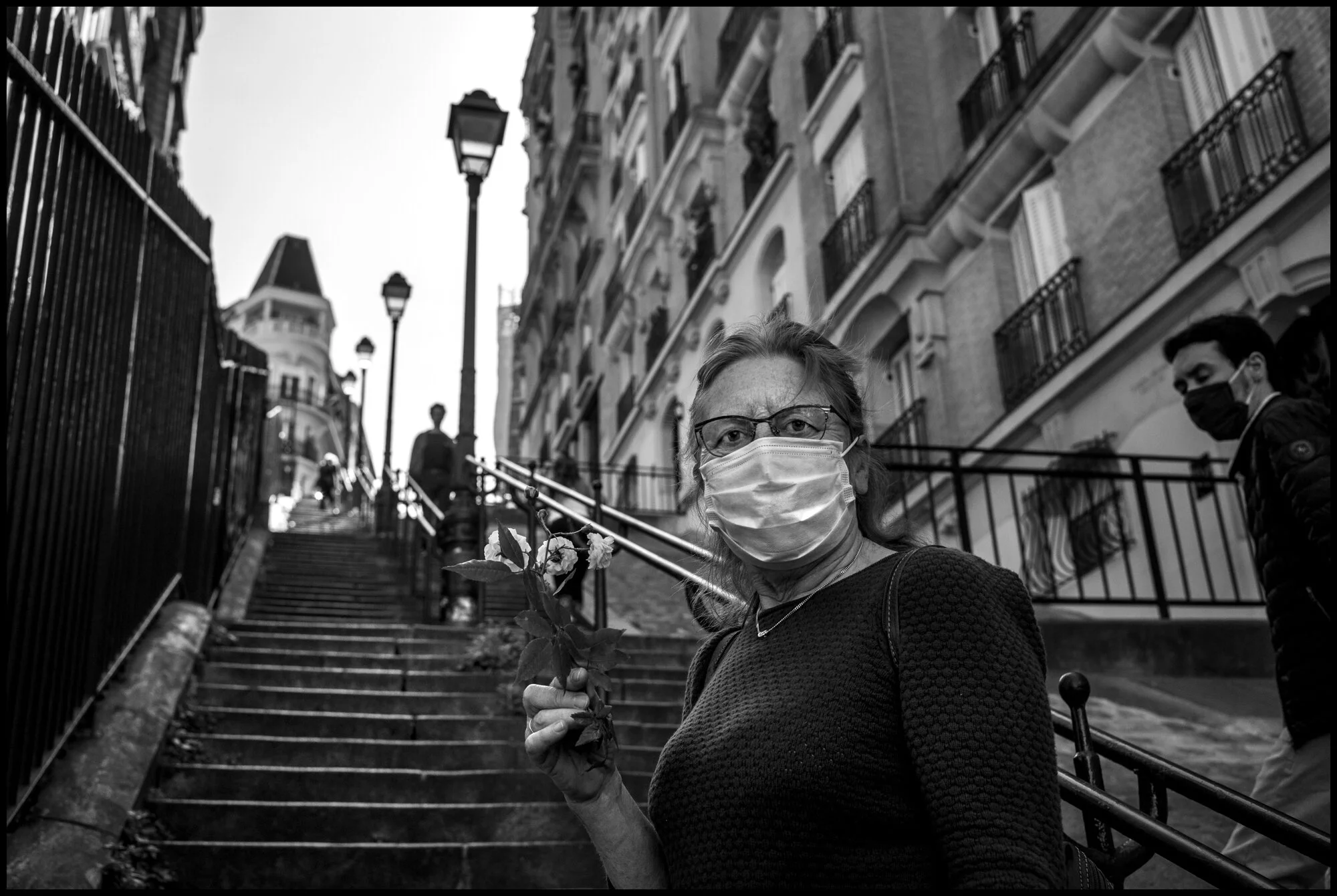  Christine, 71, resident of Montmartre. Paris.  May 26, 2020. © Peter Turnley.  ID# P04-006 