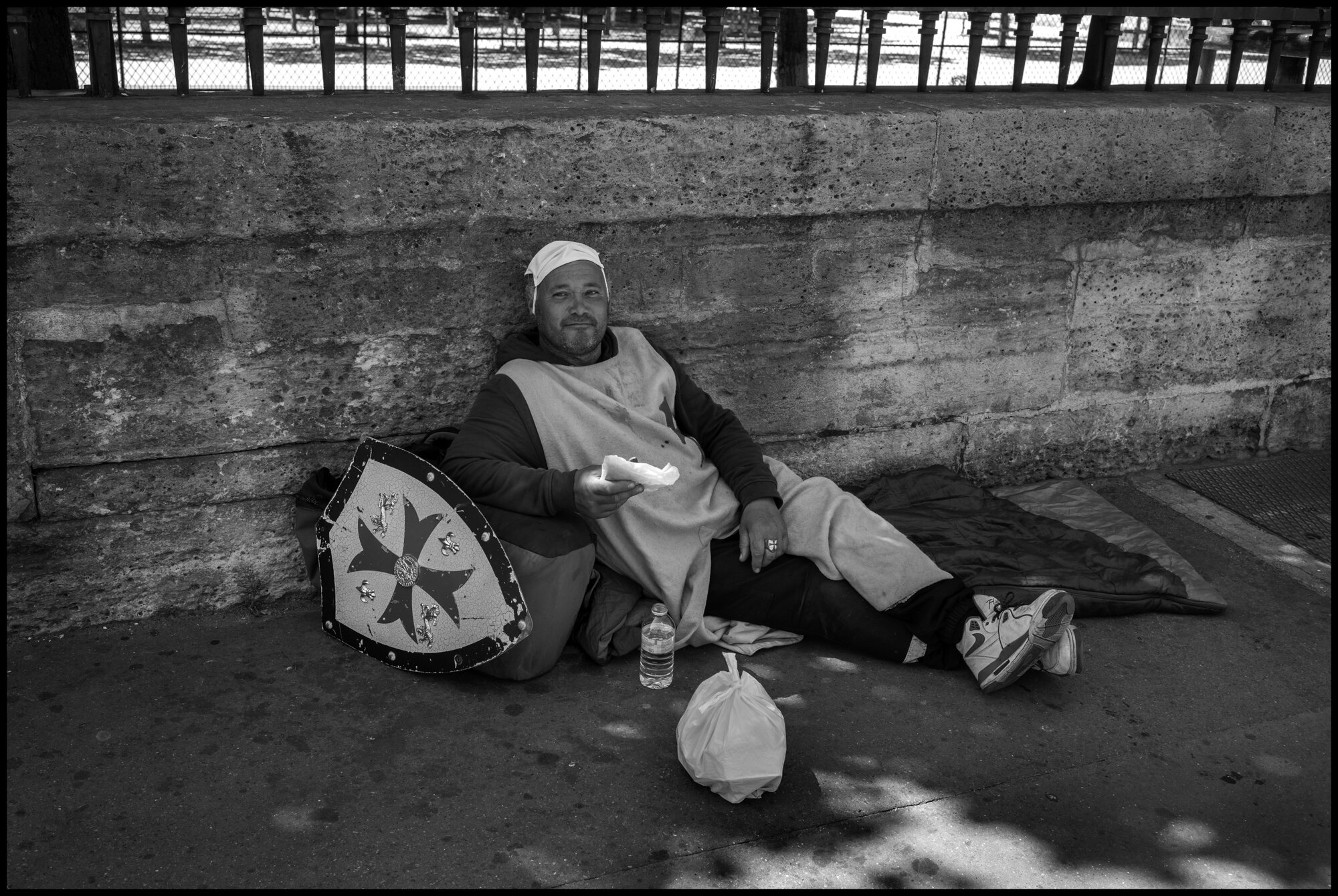  David-currently homeless-loves Medieval Festivals.  May 26, 2020. © Peter Turnley.  ID# P04-012 