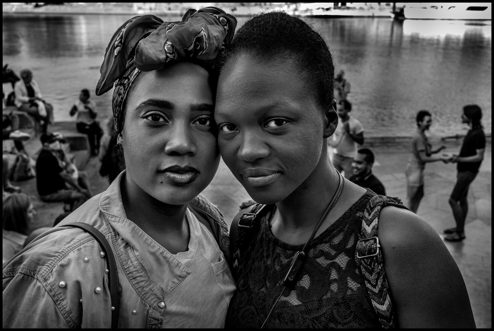  Safia and Geidis, at a salsa dance on the banks of the Seine, Paris.  May 31, 2020. © Peter Turnley.  ID# P11-002 