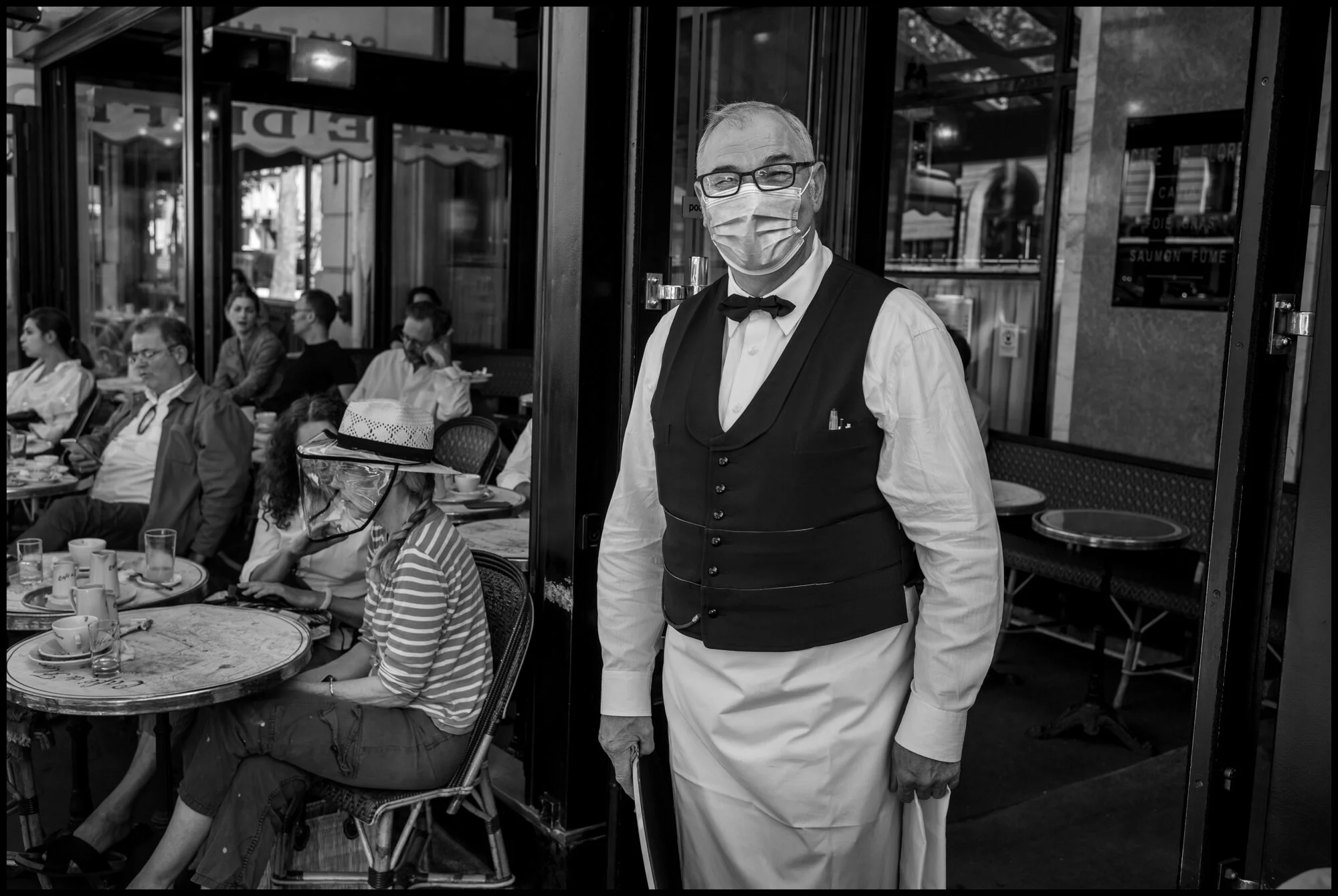  Café de Flore, Paris.  June 2, 2020. © Peter Turnley.   ID# P13-012 