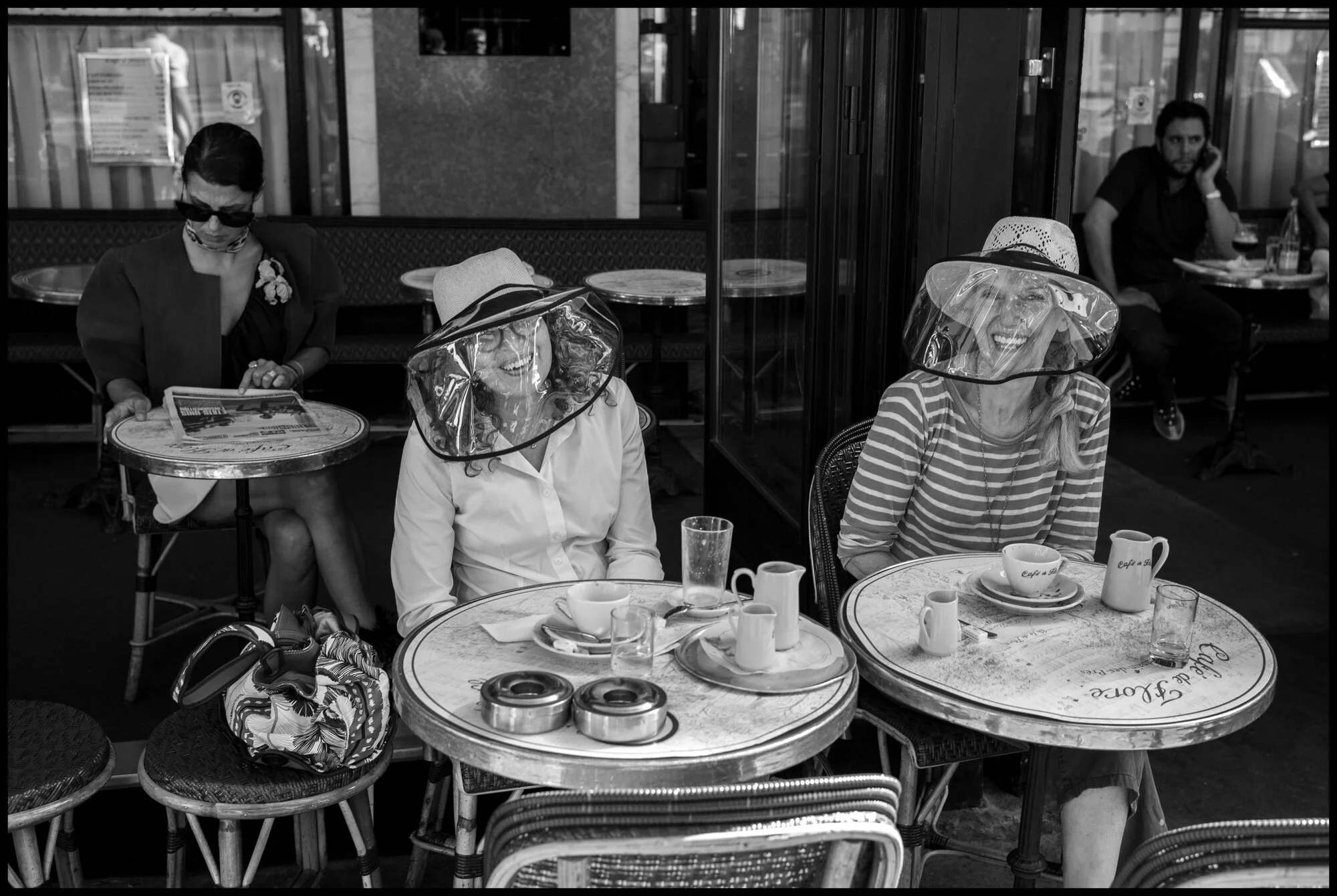  Café de Flore, Paris.  June 2, 2020. © Peter Turnley.   ID# P13-014 