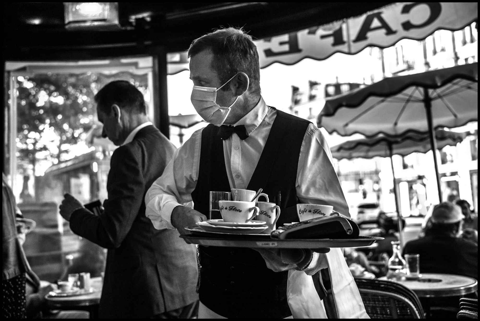  Café de Flore, Paris.  June 2, 2020. © Peter Turnley.   ID# P13-016 