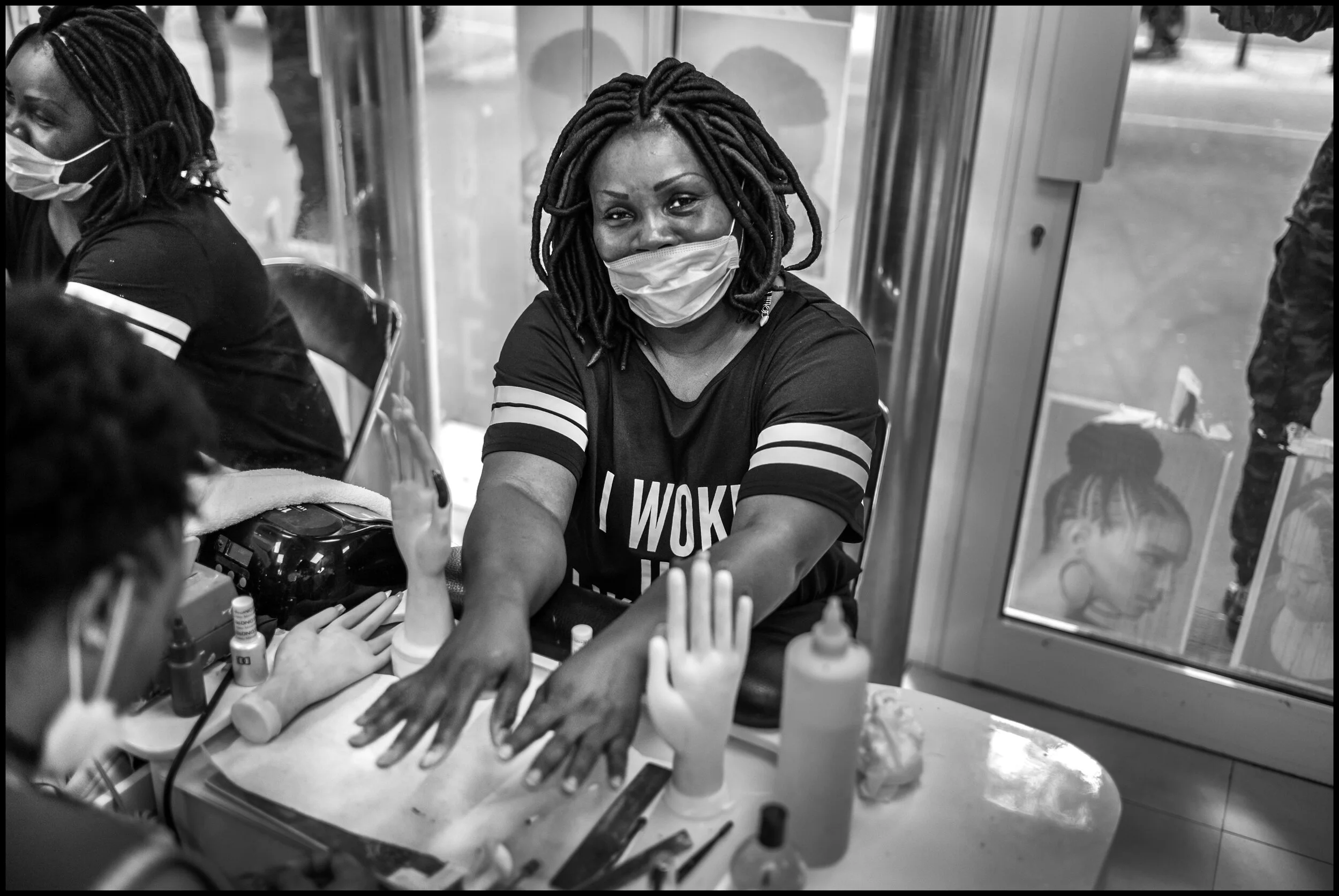 Imed and Sara ride the train north with their 13 month old baby, Assil Enzo. Paris.  June 29, 2020. © Peter Turnley.   ID# P47-009 