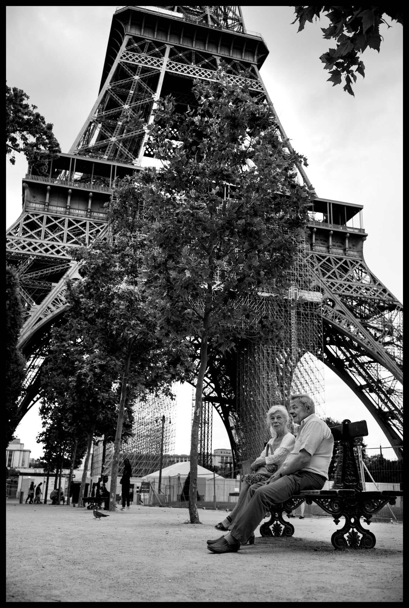  Marie and Roger, friends for the past 4 years, both living in the Montmartreneighborhood, Paris.  June 26, 2020. © Peter Turnley.   ID# P46-004 