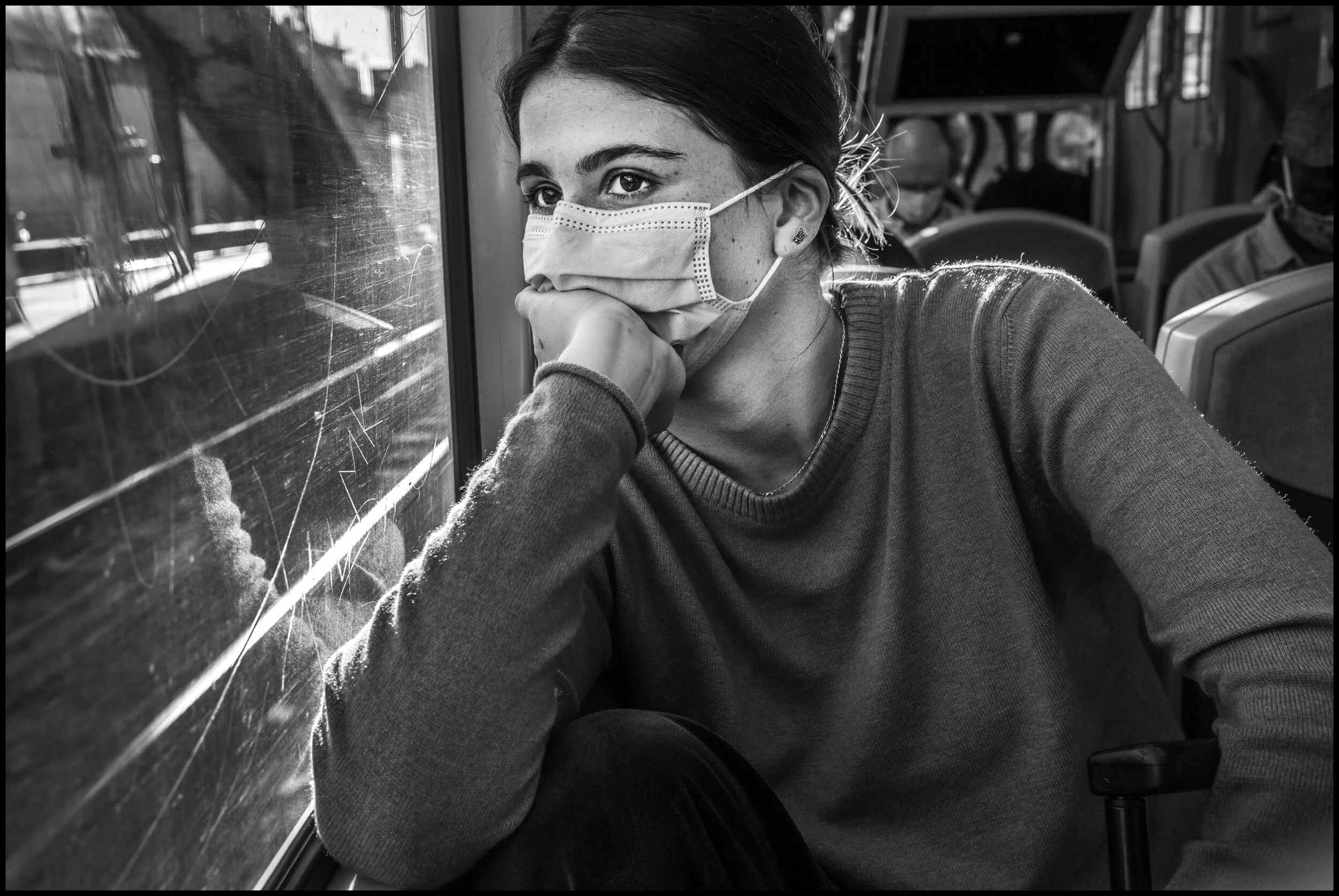  Alice, passenger on the train to Paris. July 11, 2020. © Peter Turnley.  ID# P59-001 