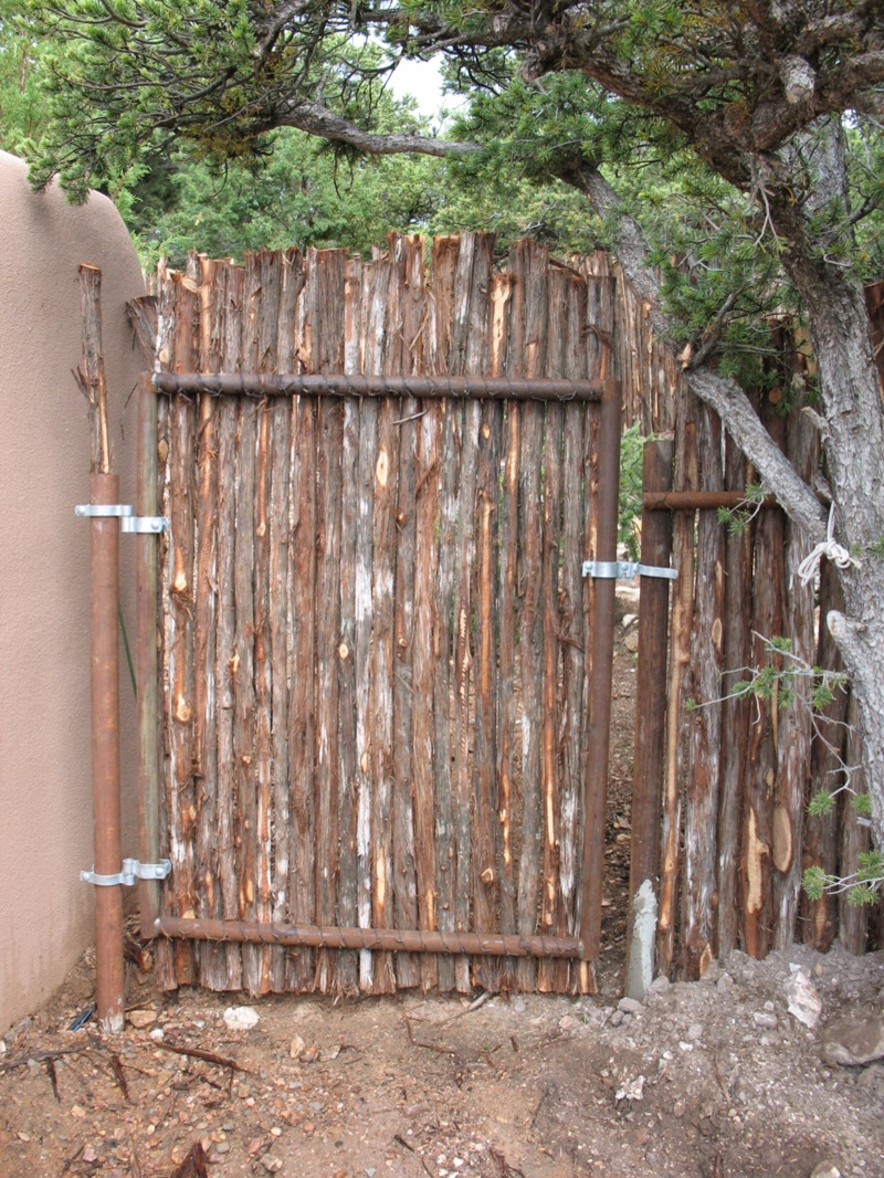  Coyote gate framework from inside with gate hardware 