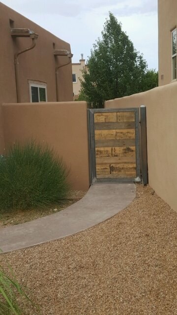  Pedestrian Metal Gate with Old Wood 