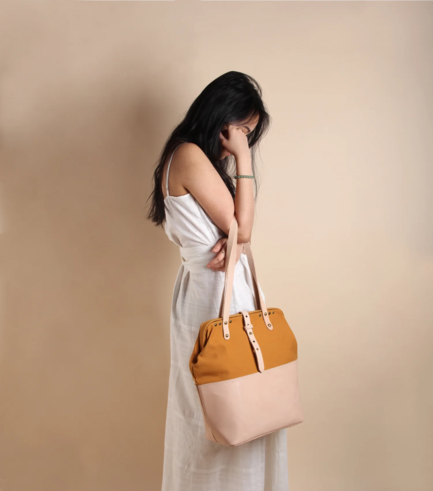 Model shots_High Waisted Toolbag_Mustard Seed_.jpg