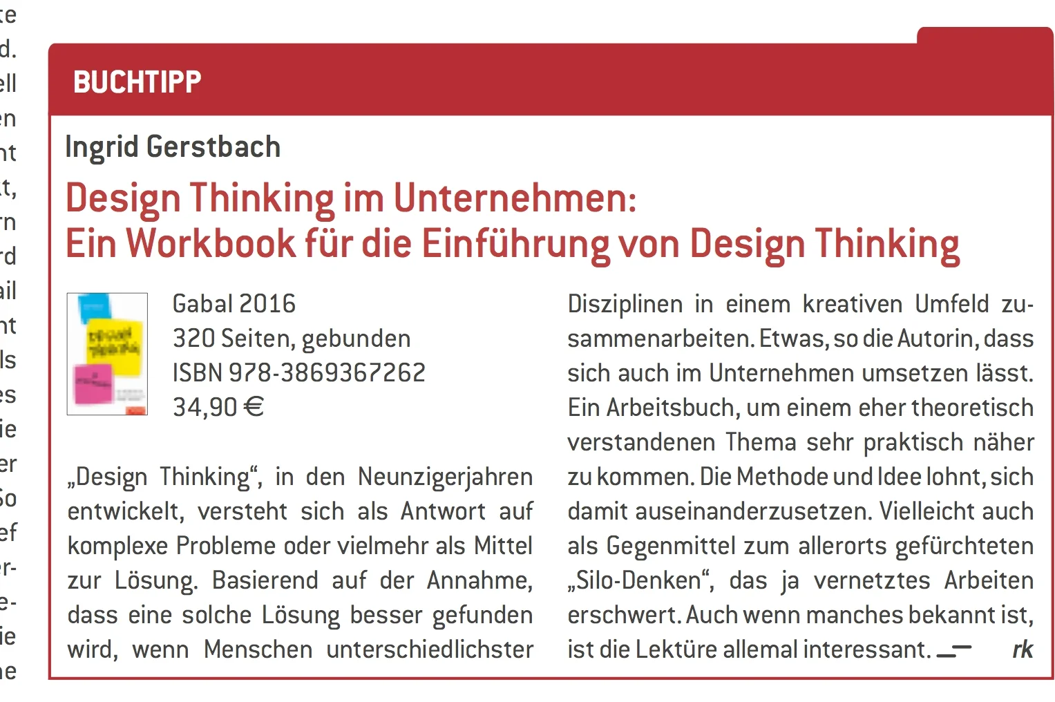 Literaturtipp im Magazin "Perspektiven"