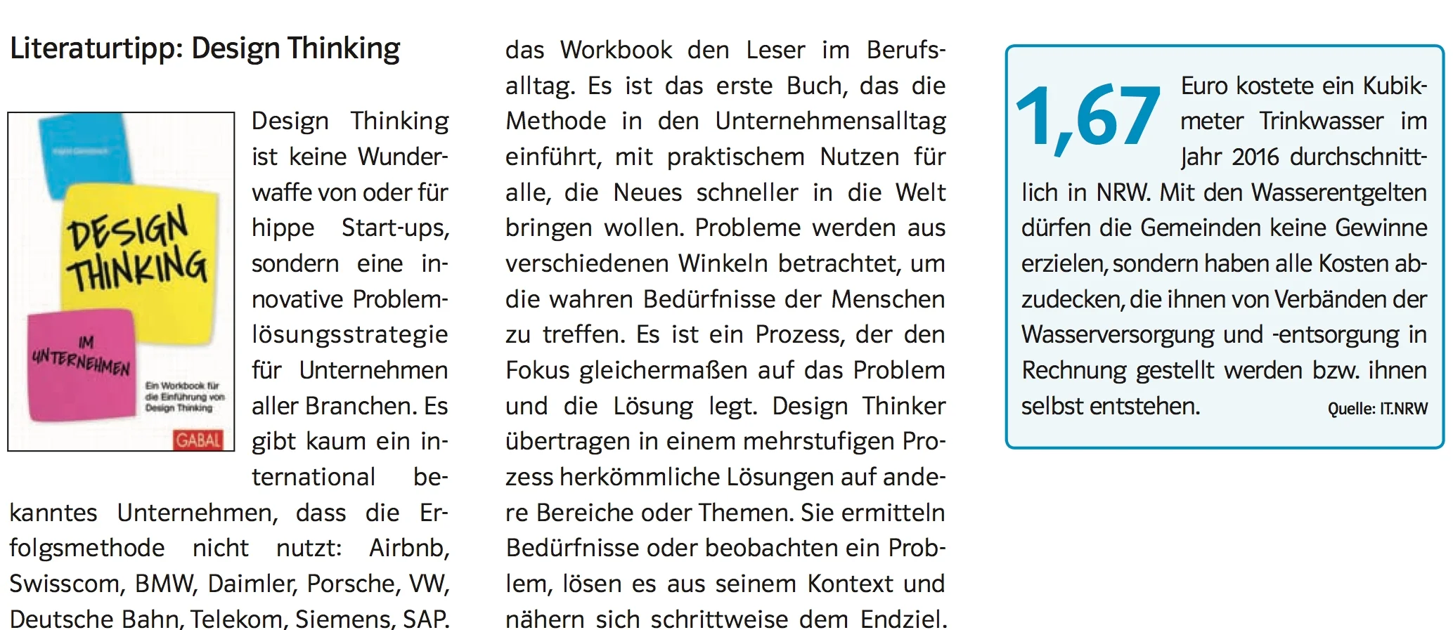 Buchbesprechung der Zeitschrift der Niederrheinischen Industrie- und Handelskammer