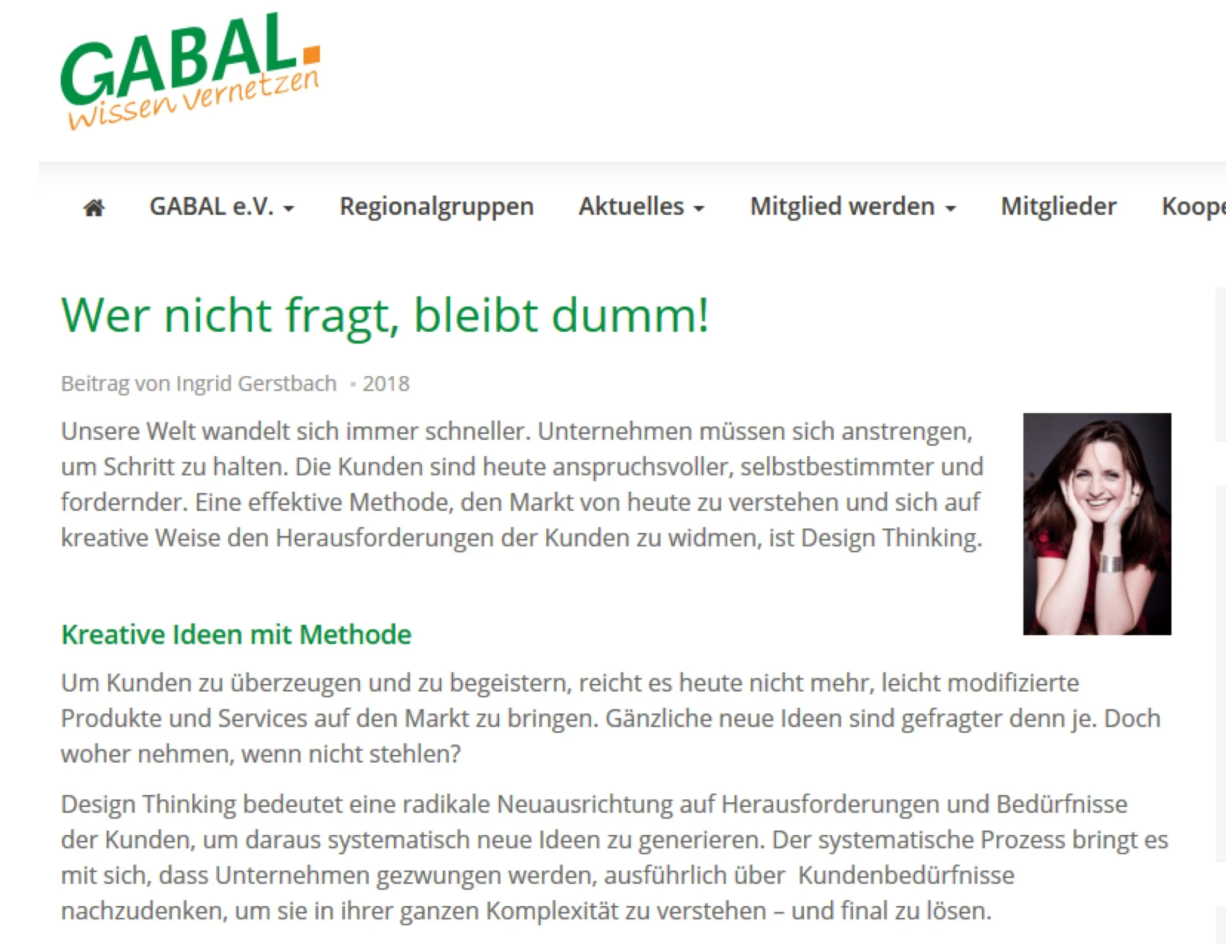 GABAL - Wissen vernetzen - Impulsletter: Wer nicht fragt, bleibt dumm!