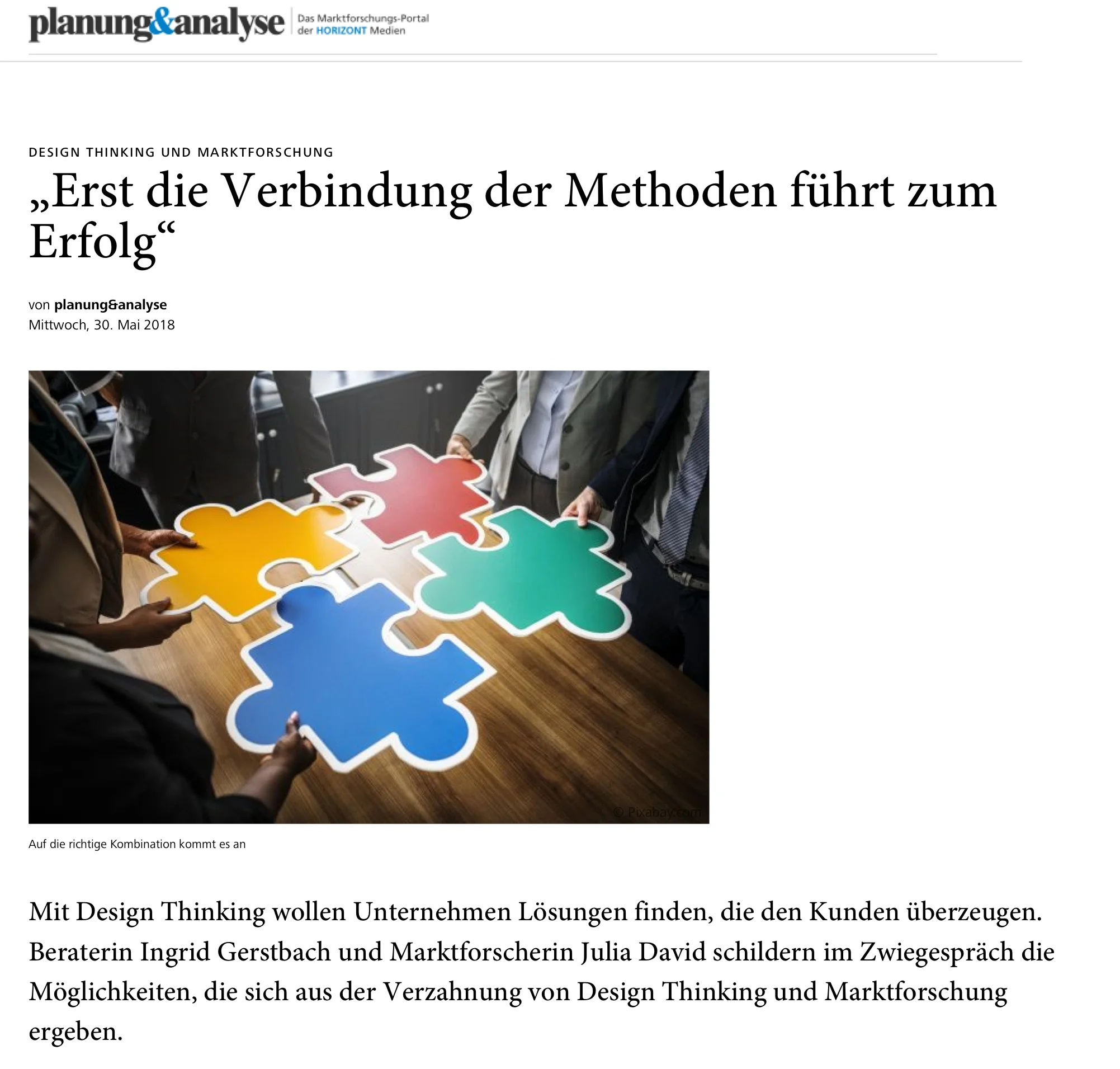 planung&analyse: Design Thinking und Marktforschung: Erst die Verbindung der Methoden führt zum Erfolg