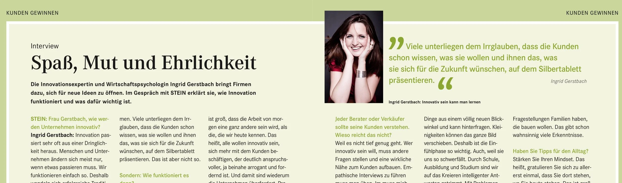 Stein Magazin: Wie Innovation entsteht