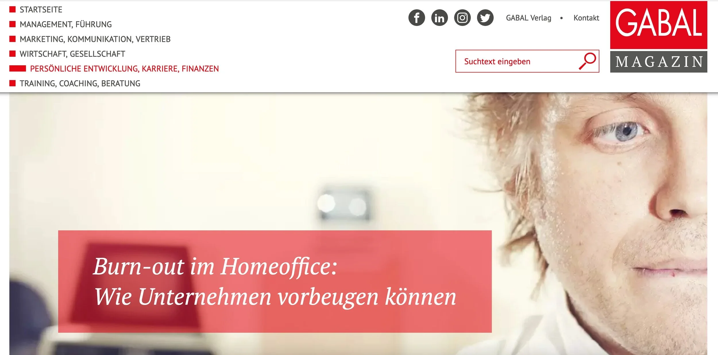 GABAL Magazin: Burn-out im Home-Office