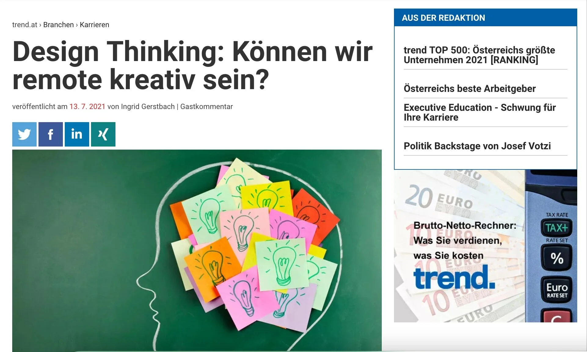Trend.at: Design Thinking: Können wir remote kreativ sein?