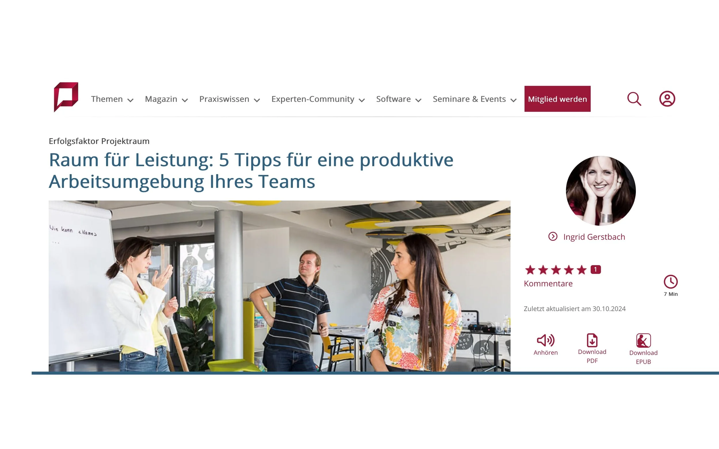 Projektmagazin: Raum für Leistung