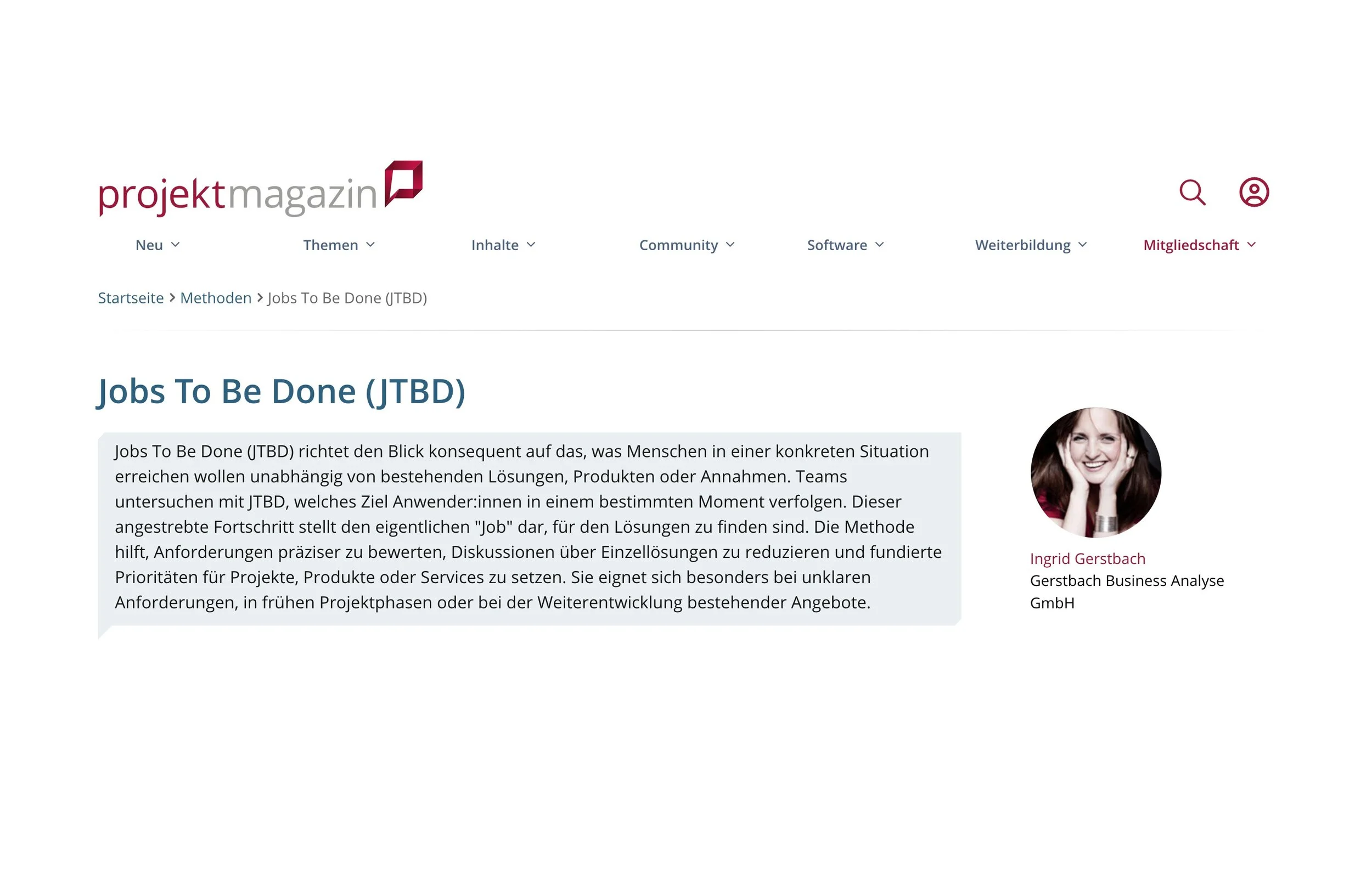 Projektmagazin: Jobs To Be Done