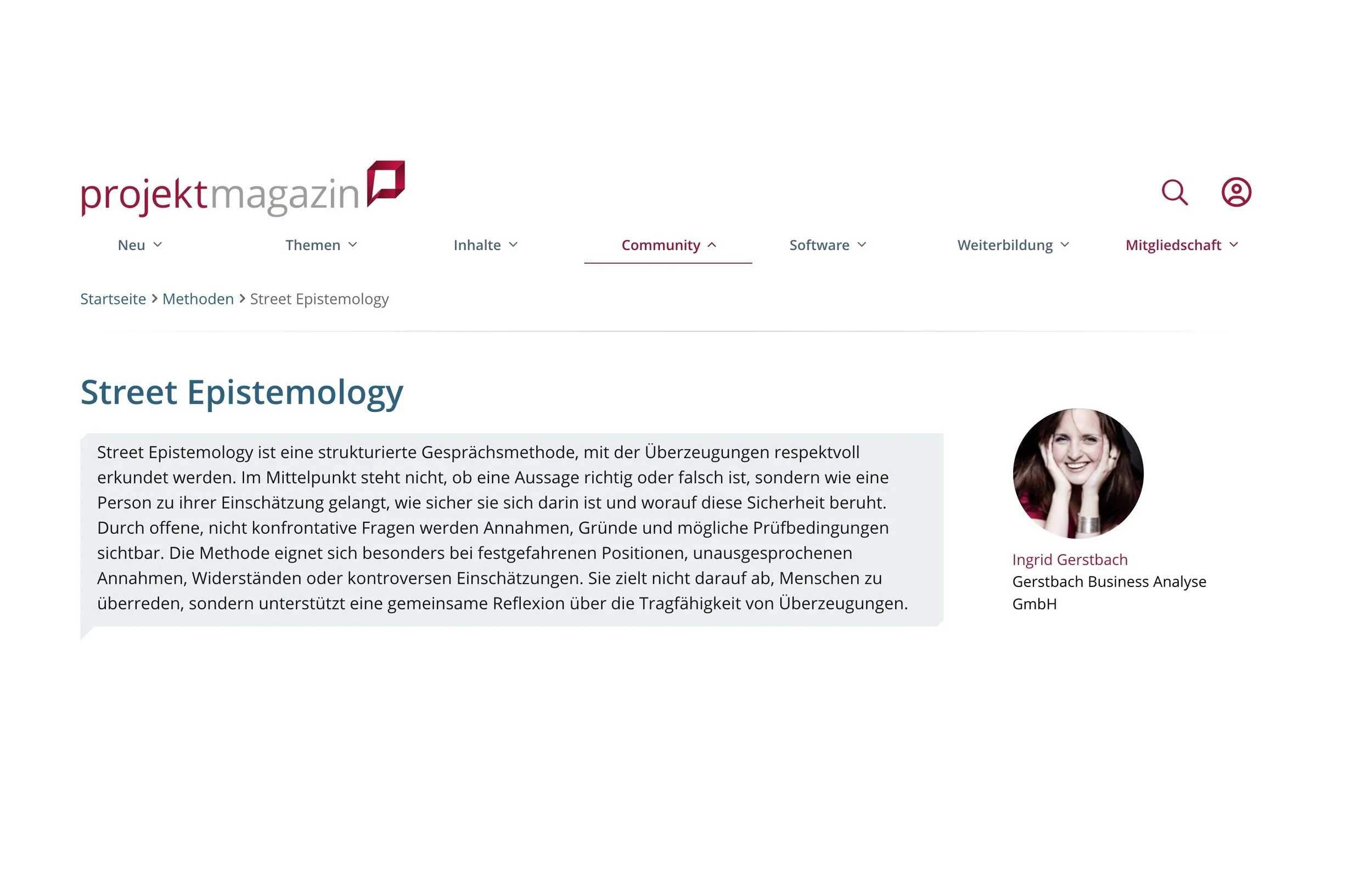 Projektmagazin: Street Epistemology