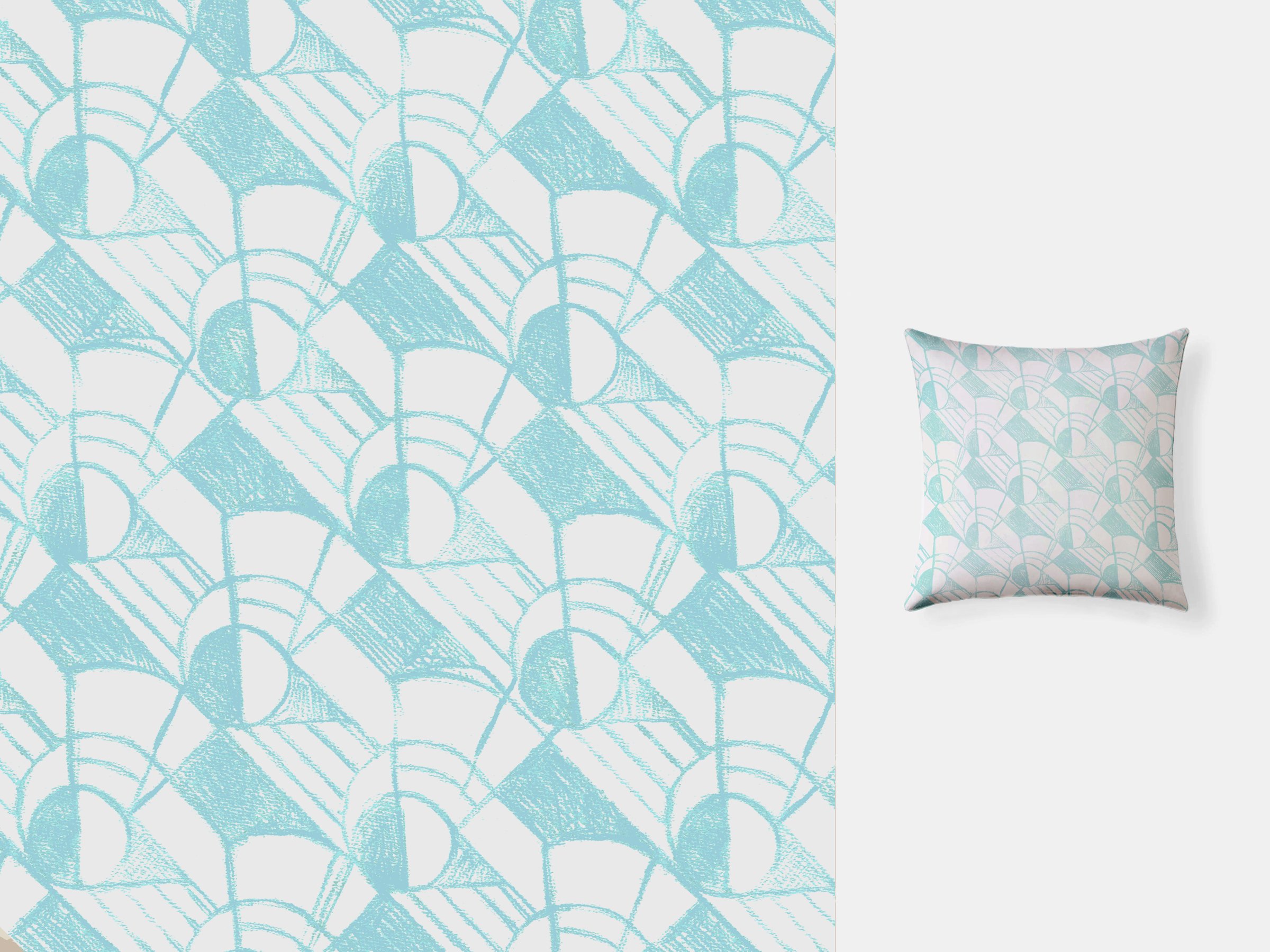 Deco Line Drawing Pillow