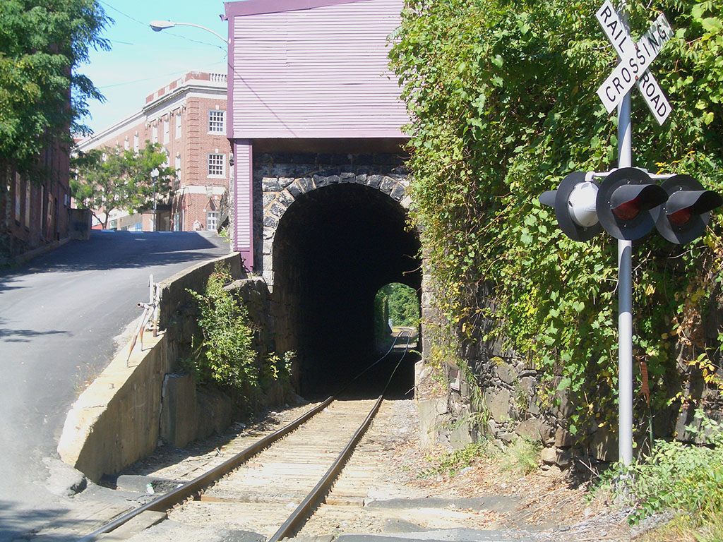 The Boston & Maine railroad tunnel looking north.