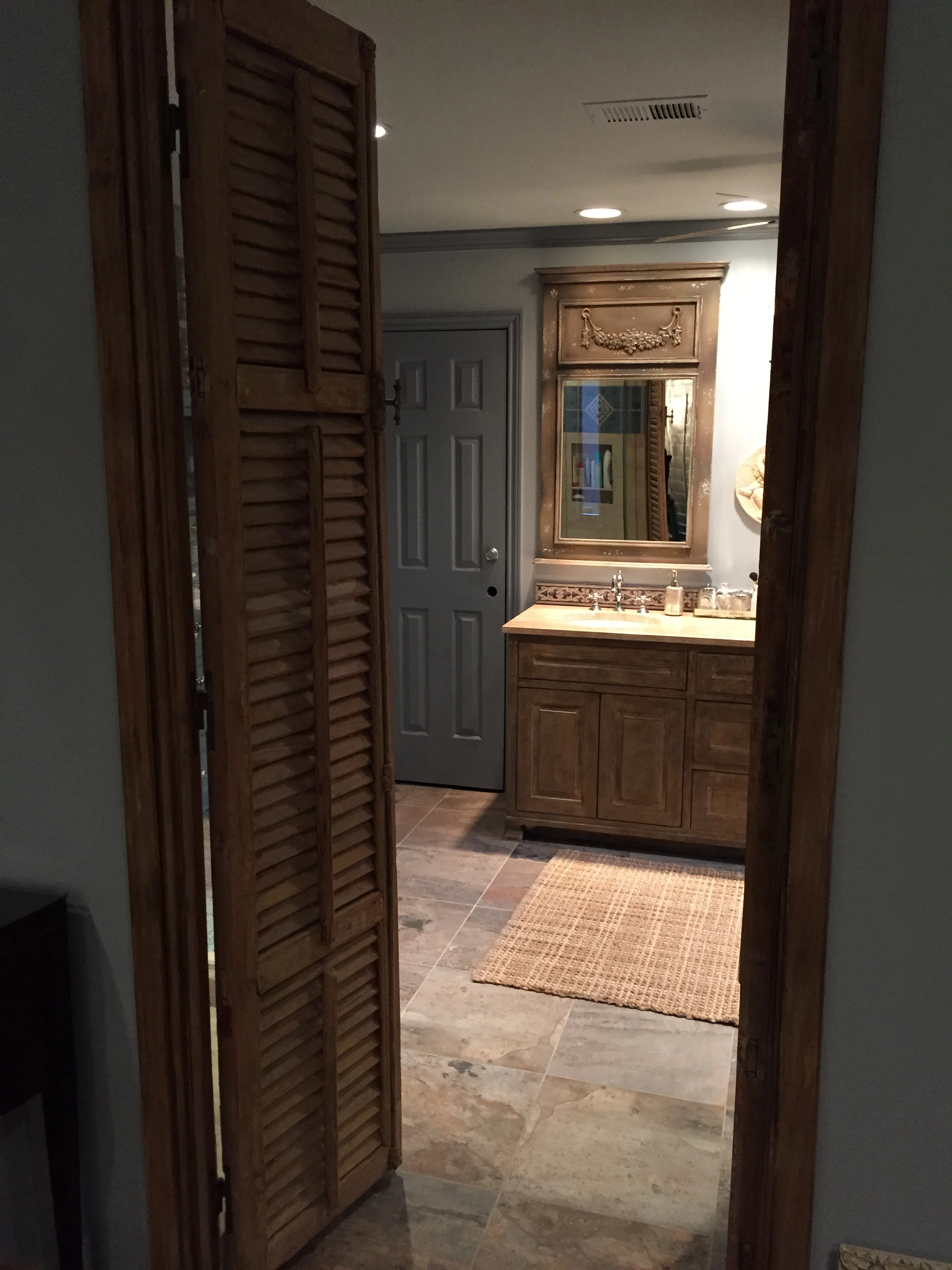 Shutter doors replacing interior door.