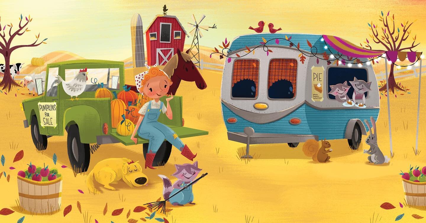 Happy Thanksgiving!!! I hope everyone gets to eat some delicious treats today!!! Here&rsquo;s an illustration I did from @cottagedoorpress &lsquo;Brave Little Camper Saves Halloween&rsquo; 
.
.
.
#bravelittlecamper #cottagedoorpress #thanksgiving #ha