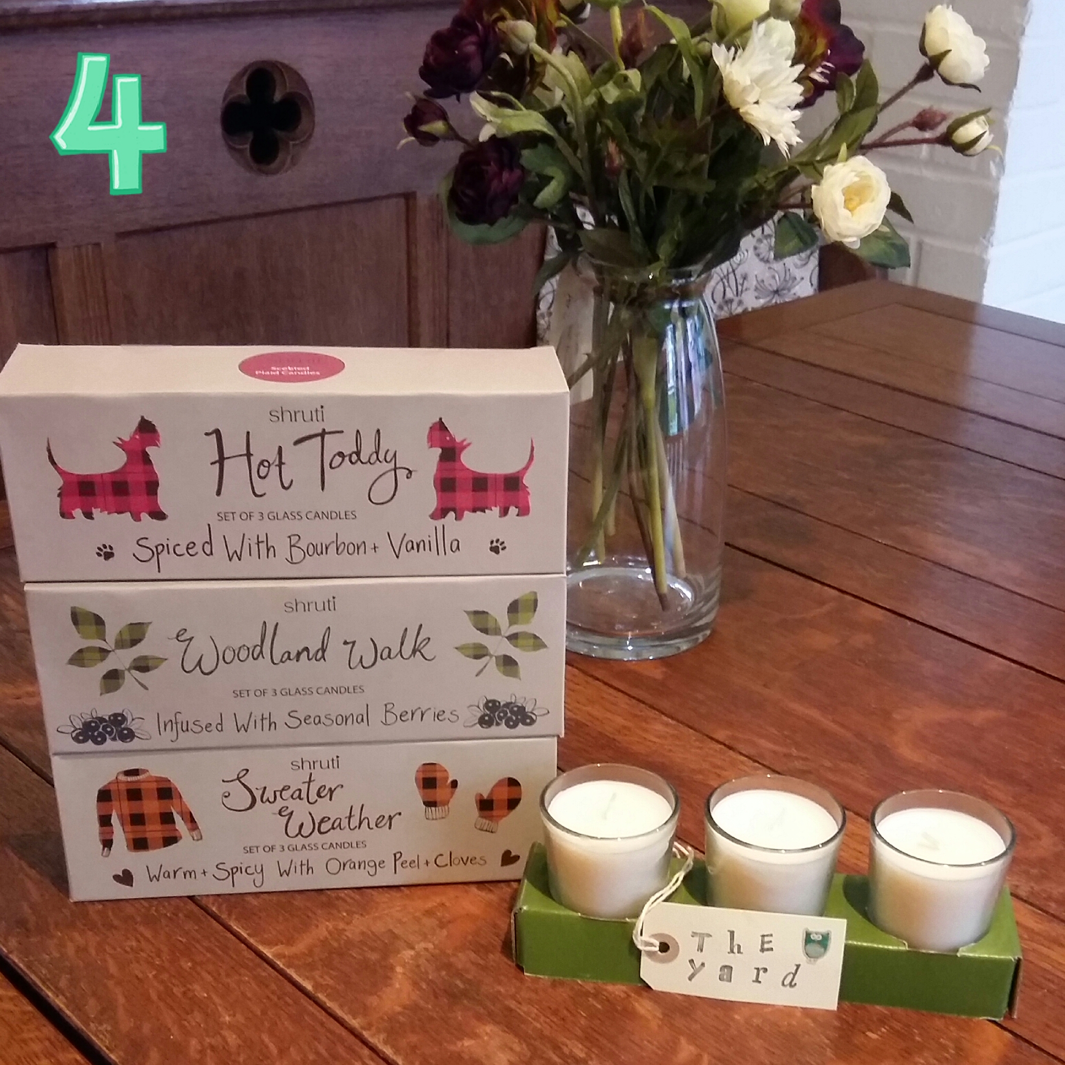 Set of three seasonally scented candles £10.00