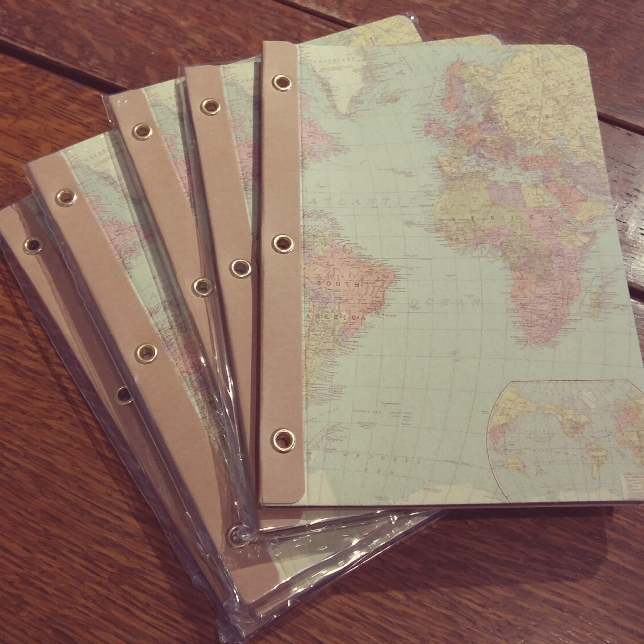 World map notebooks great stocking fillers £3