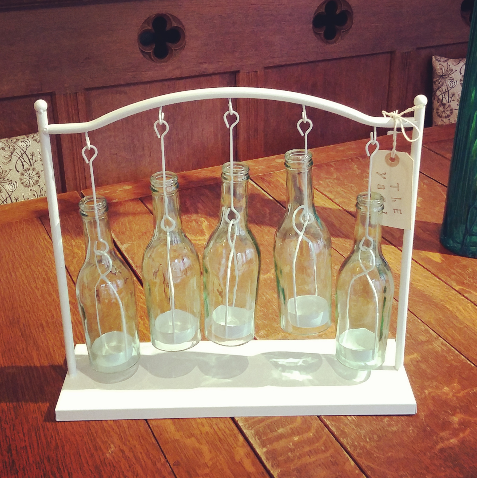 Nightlight holder blue bottles on stand
