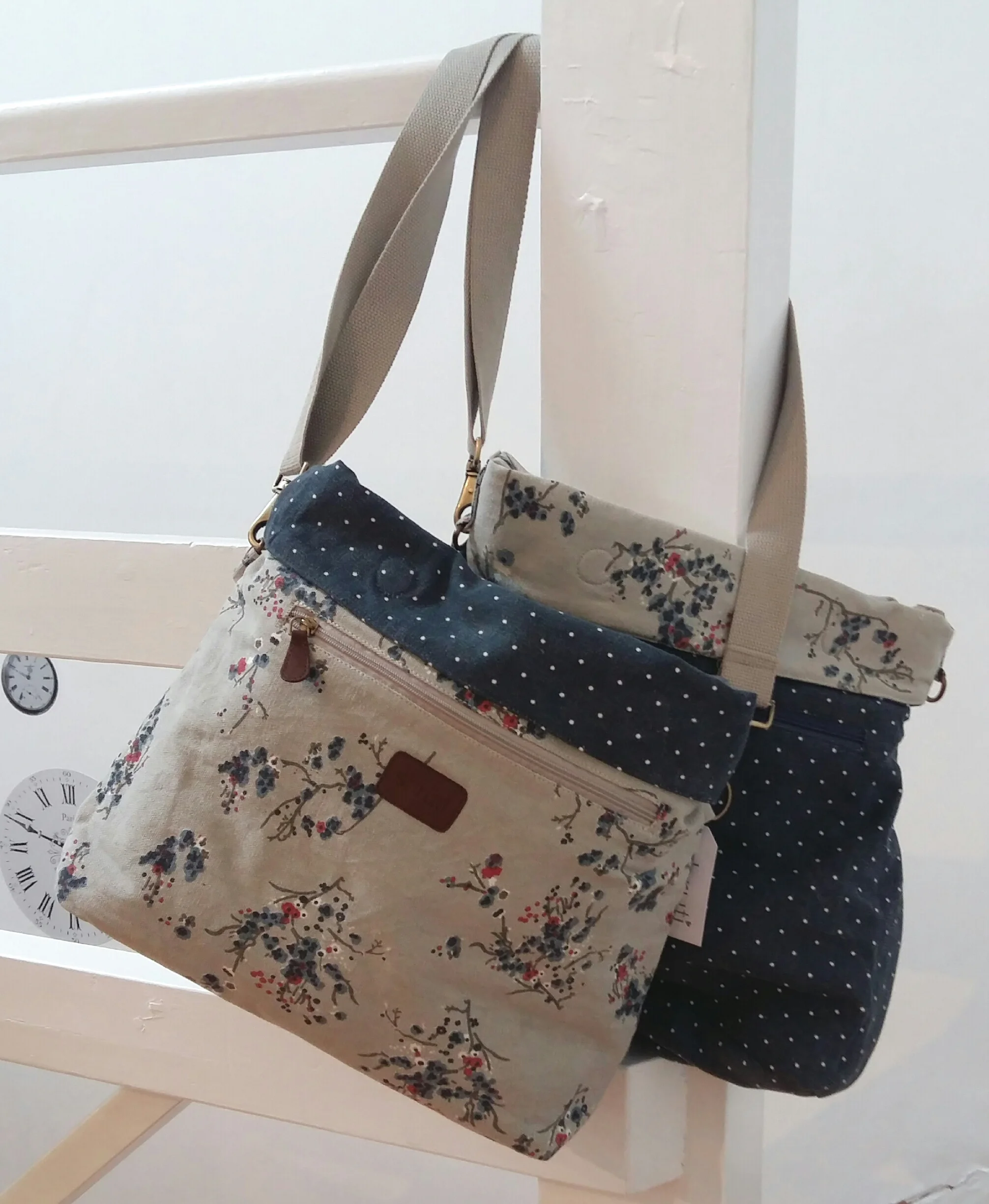Large reversible floral and spot cross body bag only £27.00