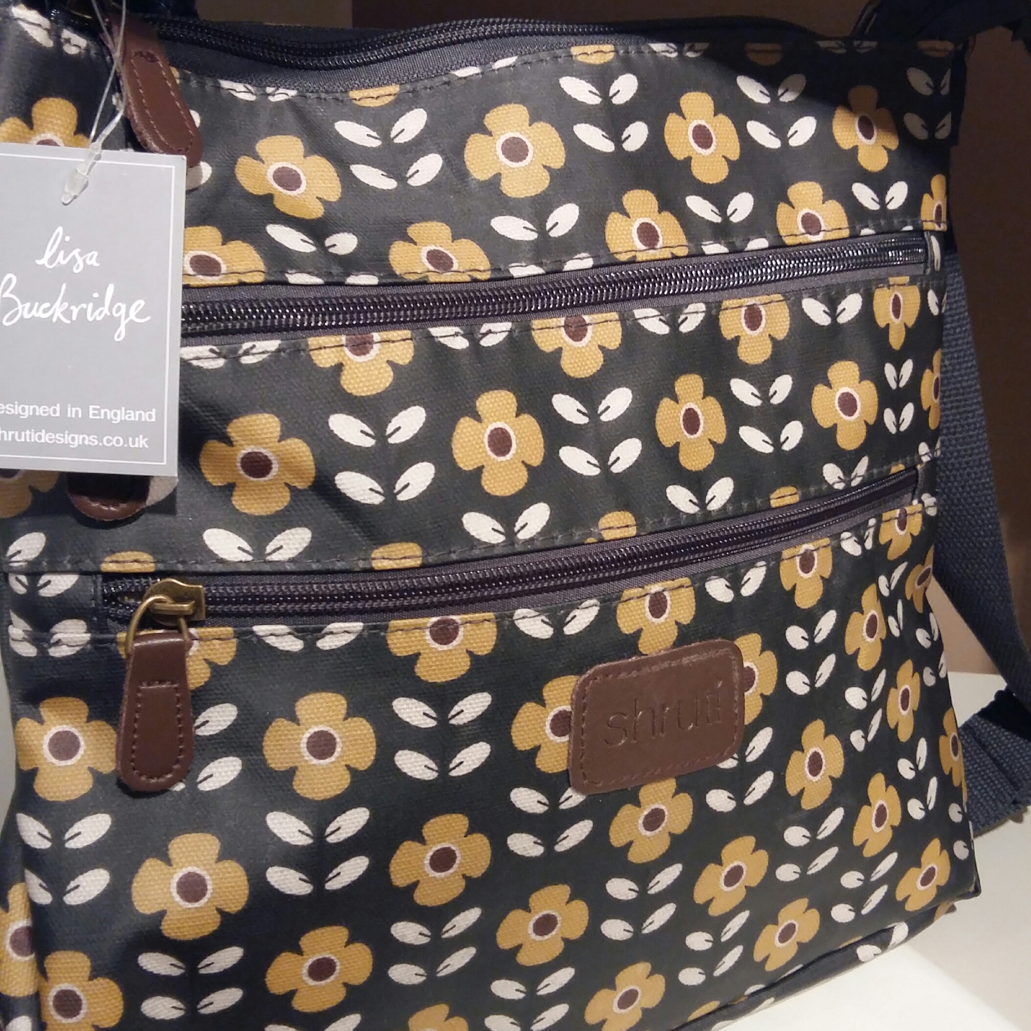 Oil cloth cross body bag