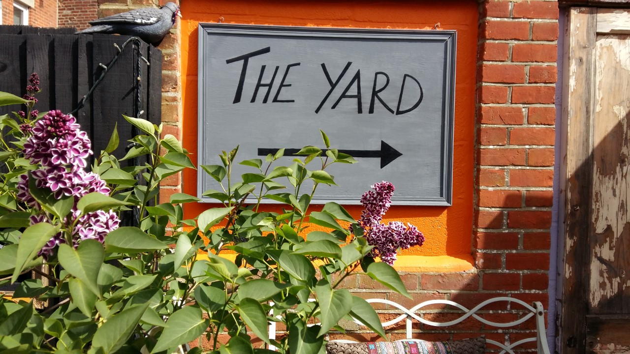 Lilac in bloom and our new sign