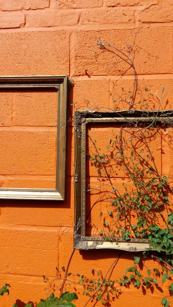 Bright orange walls outside