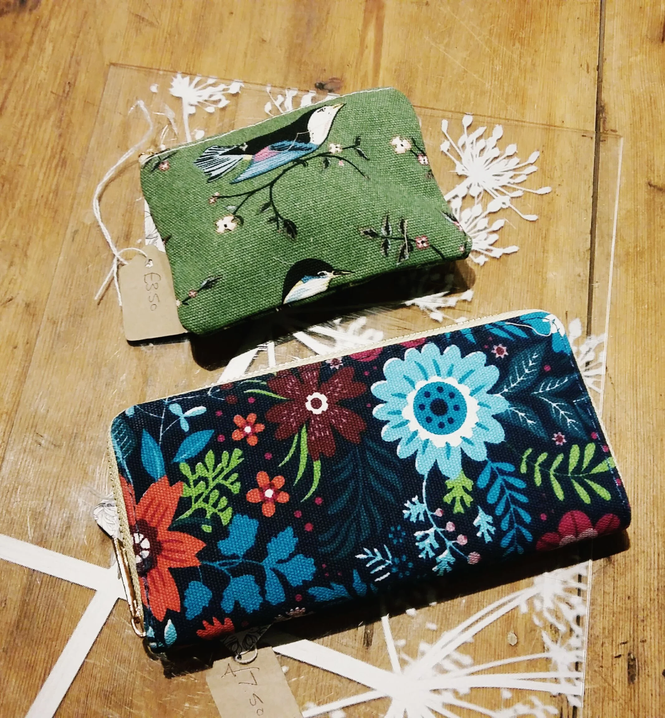 Coin purse £3.50 large zip round purse £7.50