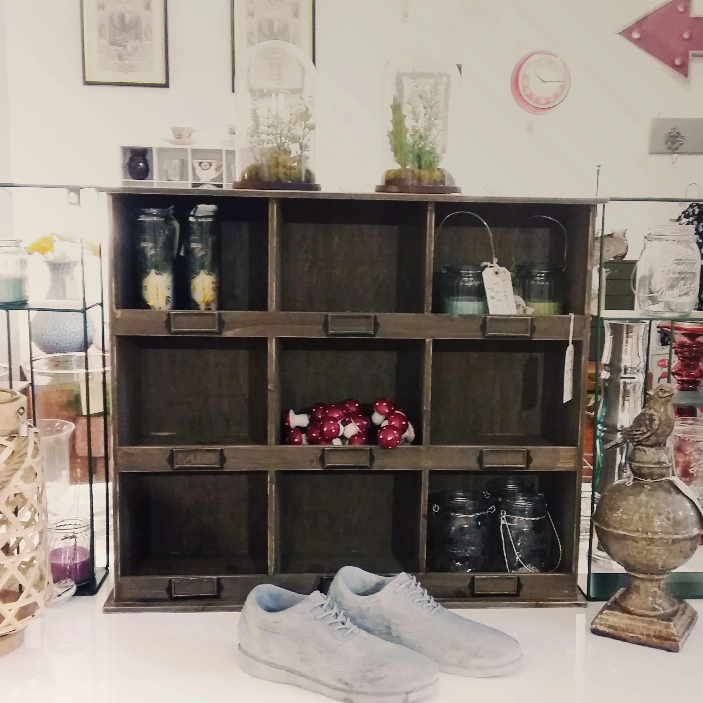 Close up wooden wall unit 